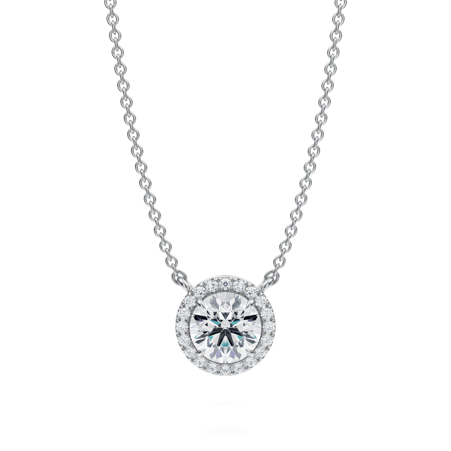 3/4 Carat Round Classic Halo Pendant - Michael Gabriels