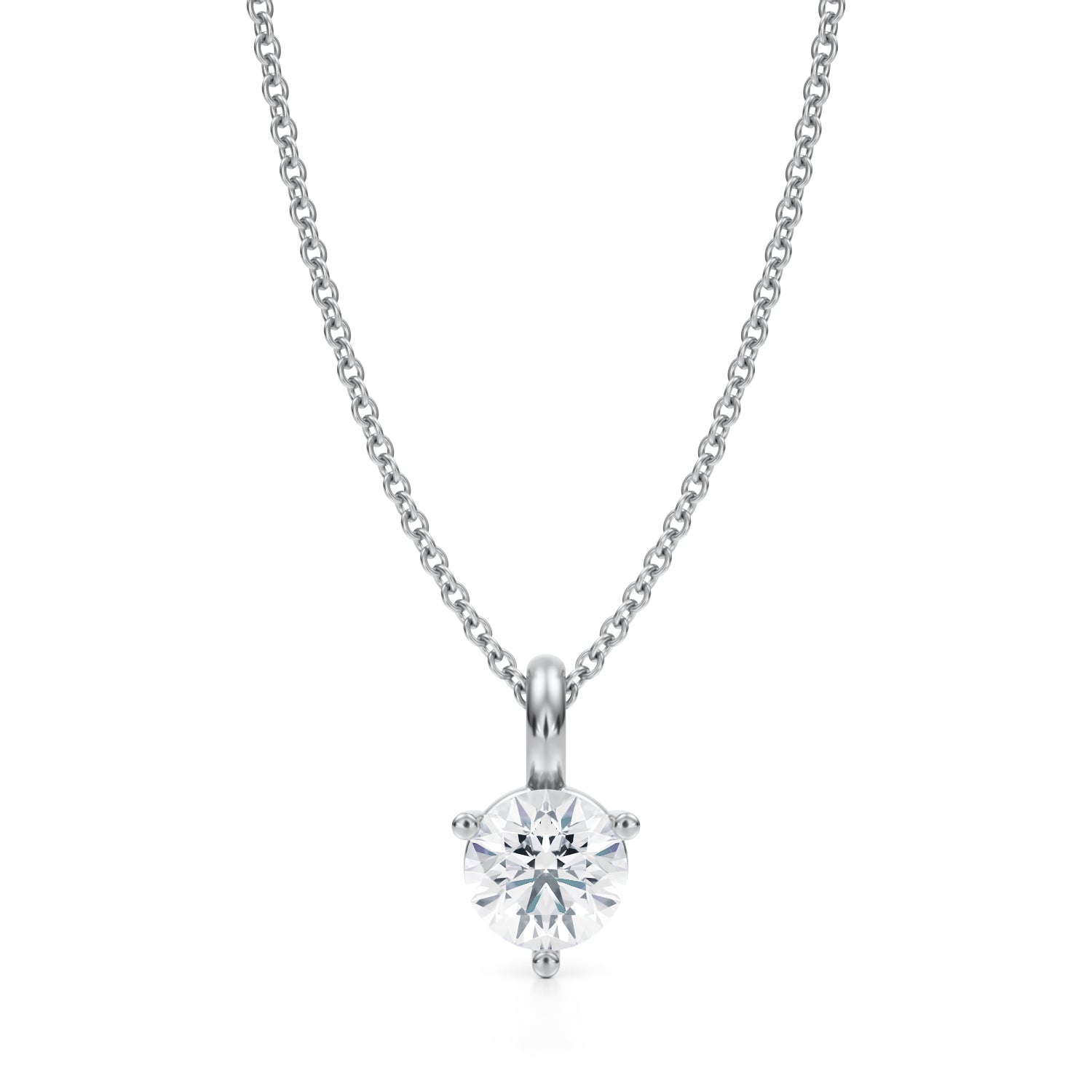 3/4 Carat Round Lab Grown Diamond Solitaire Pendant - Michael Gabriels