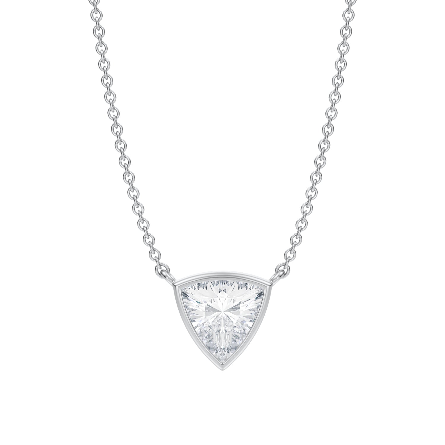 3/4 Carat Trillion Bezel Solitaire Pendant Necklace - Michael Gabriels