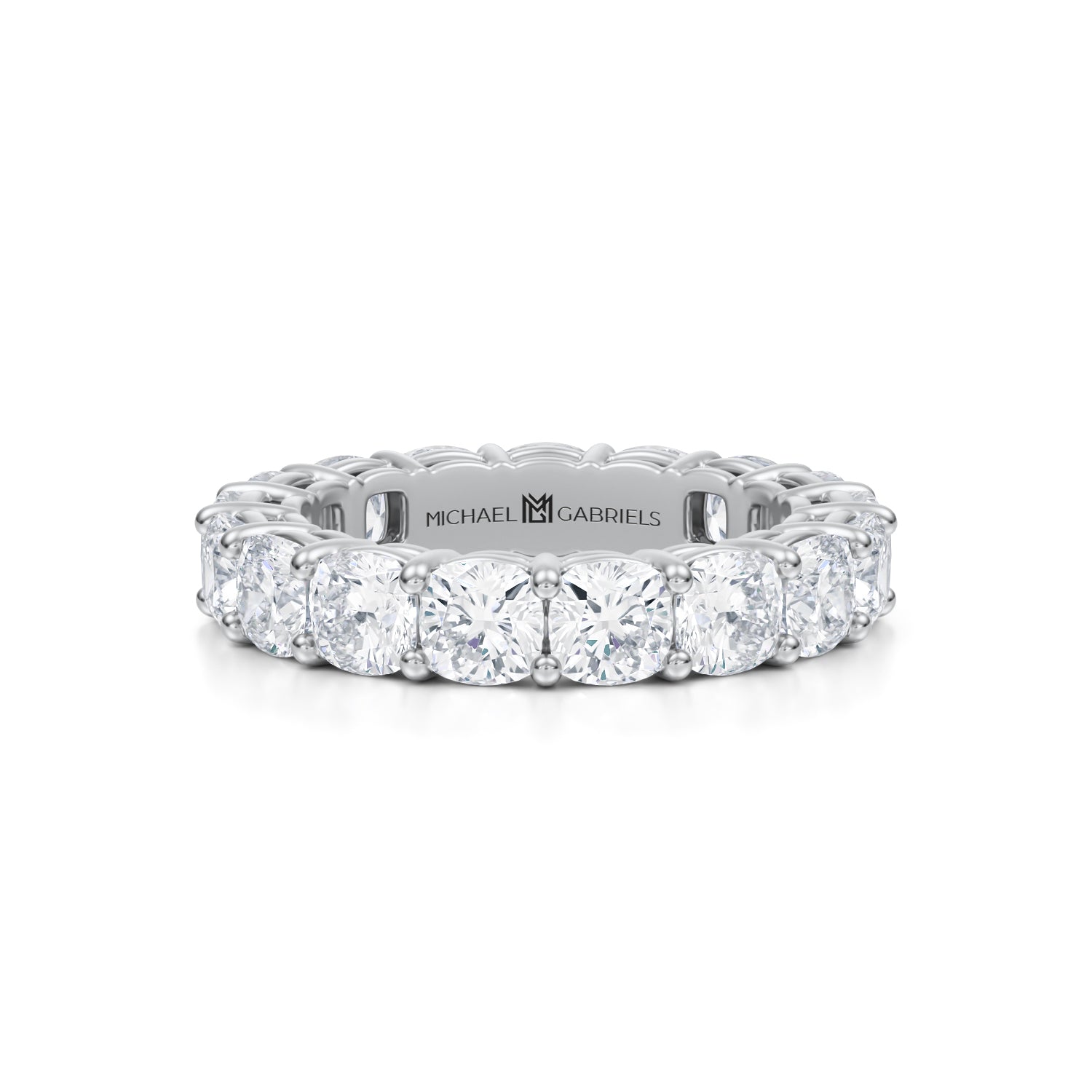 4 Carat Cushion Lab Grown Diamond Basket Eternity Band - Michael Gabriels
