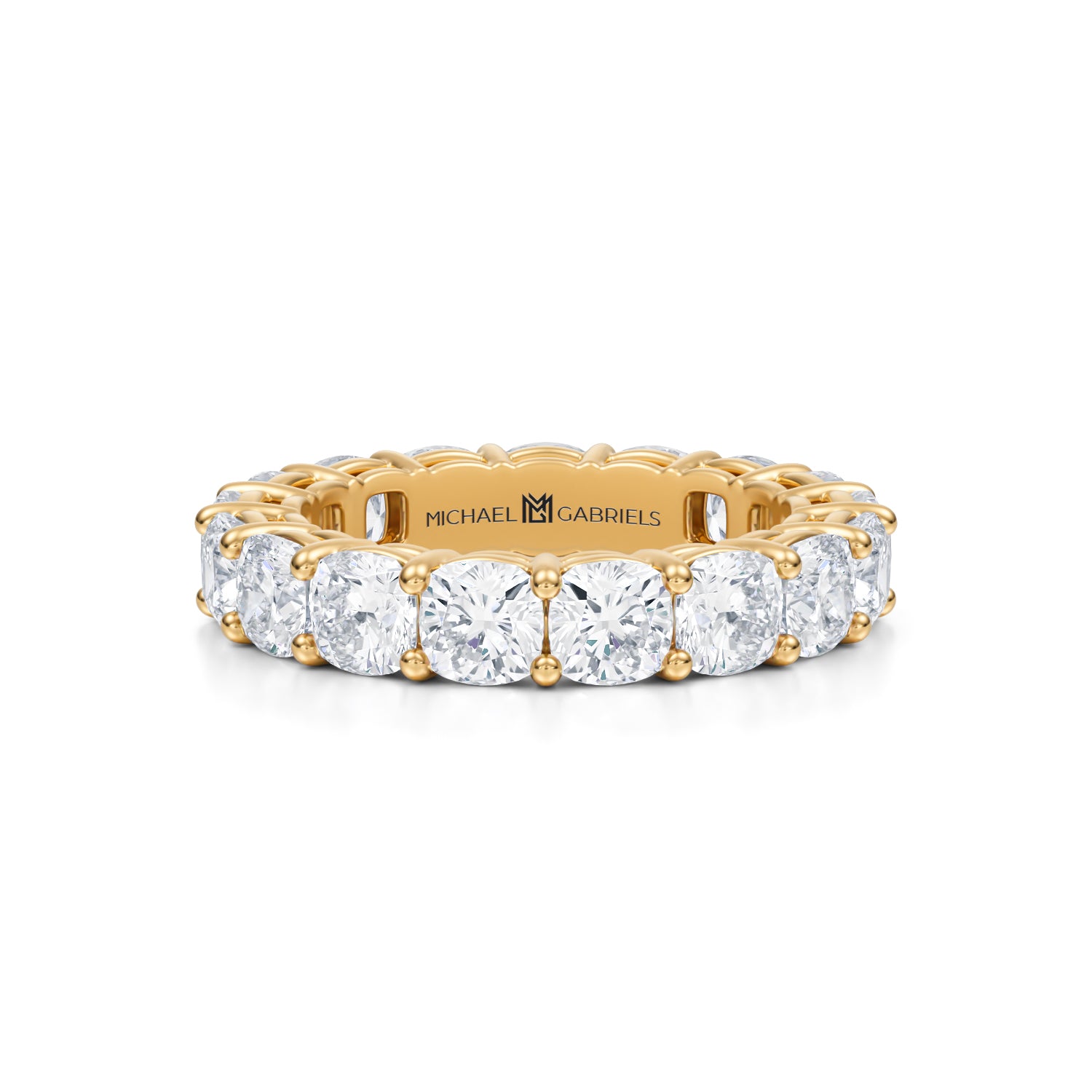 4 Carat Cushion Lab Grown Diamond Basket Eternity Band - Michael Gabriels
