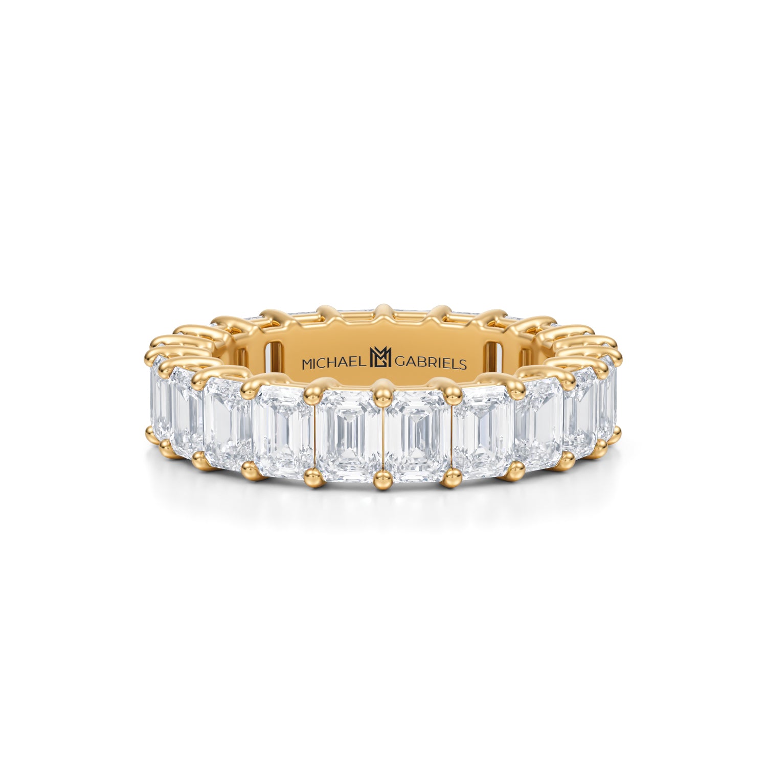 4 Carat Emerald Lab Grown Diamond Basket Eternity Band - Michael Gabriels