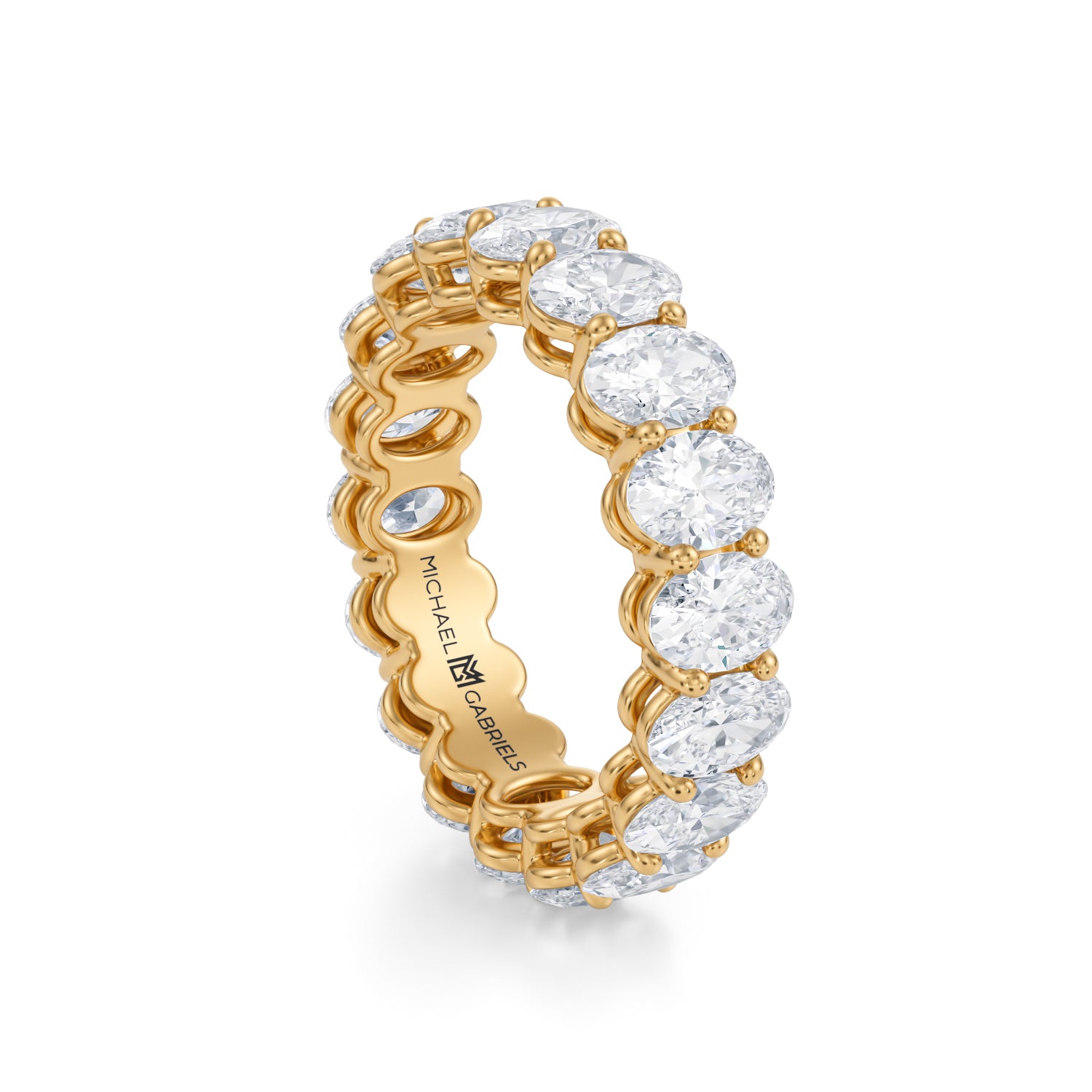 4 Carat Oval Lab Grown Diamond Basket Eternity Band - Michael Gabriels