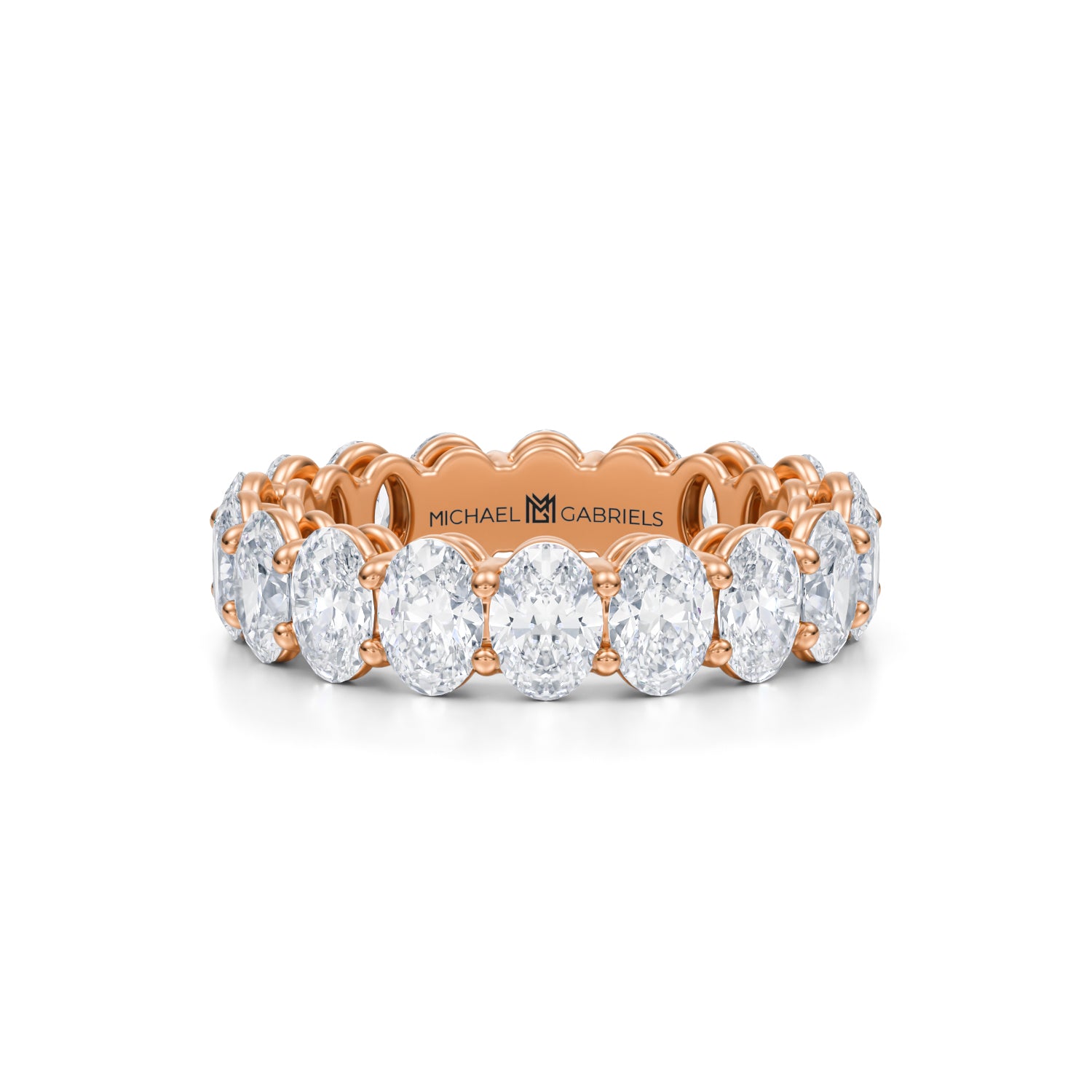 4 Carat Oval Lab Grown Diamond Basket Eternity Band - Michael Gabriels