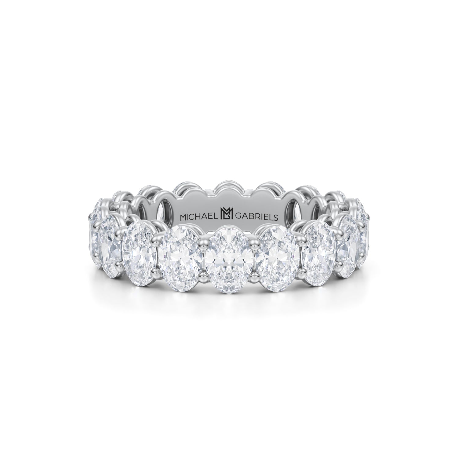 4 Carat Oval Lab Grown Diamond Basket Eternity Band - Michael Gabriels