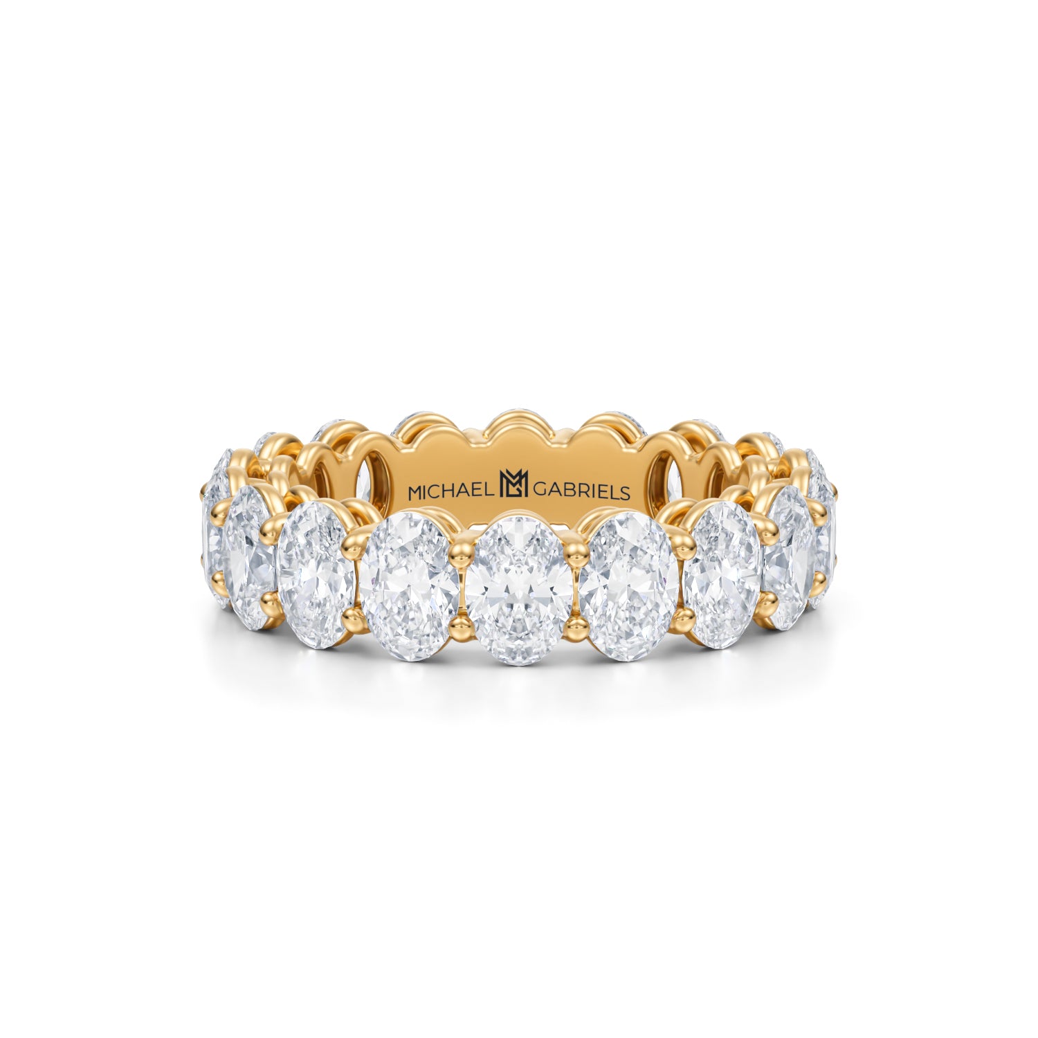 4 Carat Oval Lab Grown Diamond Basket Eternity Band - Michael Gabriels