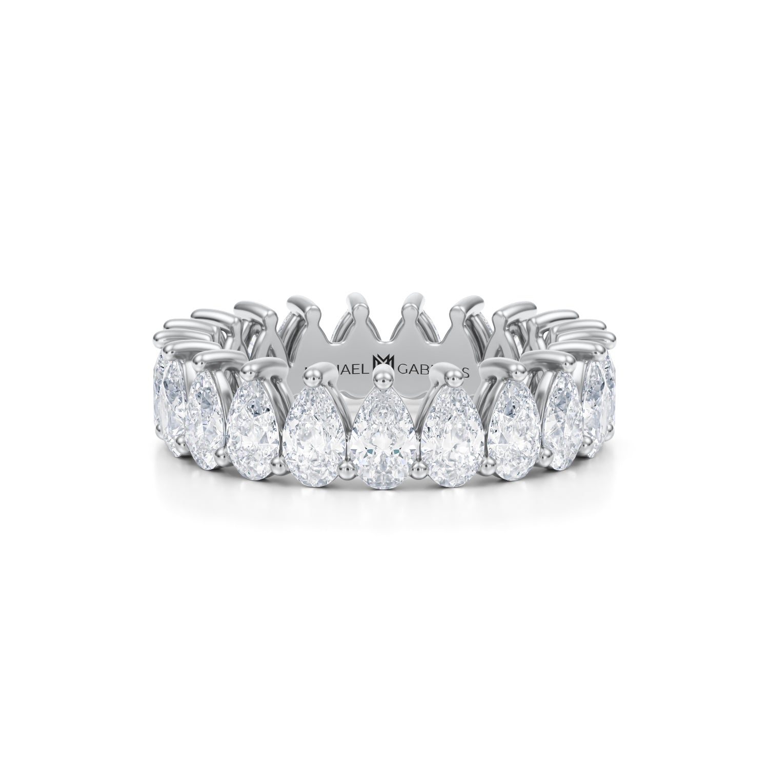 Carat Pear Lab Grown Diamond Basket Eternity Band