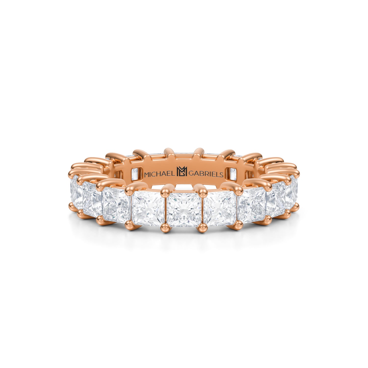 4 Carat Princess Cut Lab Grown Diamond Basket Eternity Band - Michael Gabriels