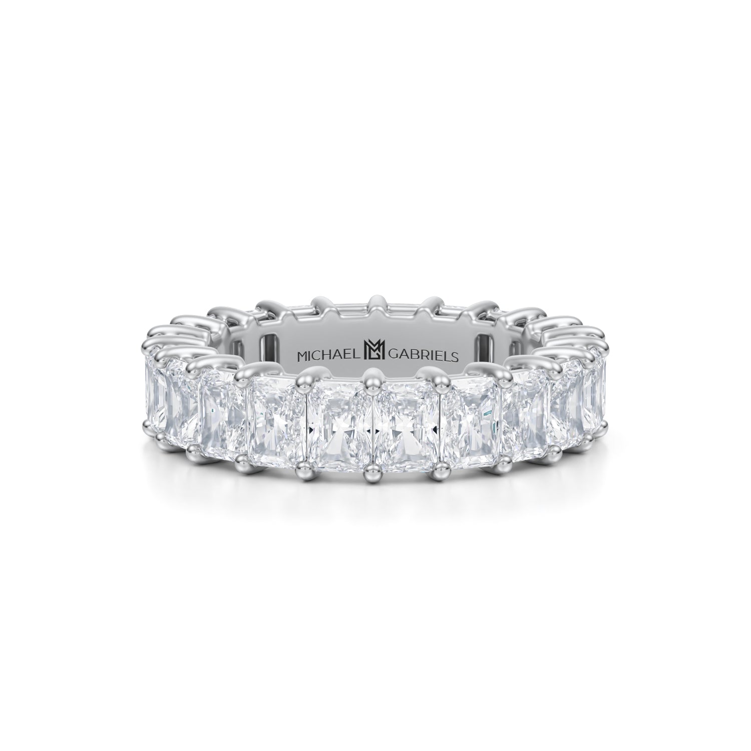 4 Carat Radiant Lab Grown Diamond Basket Eternity Band - Michael Gabriels