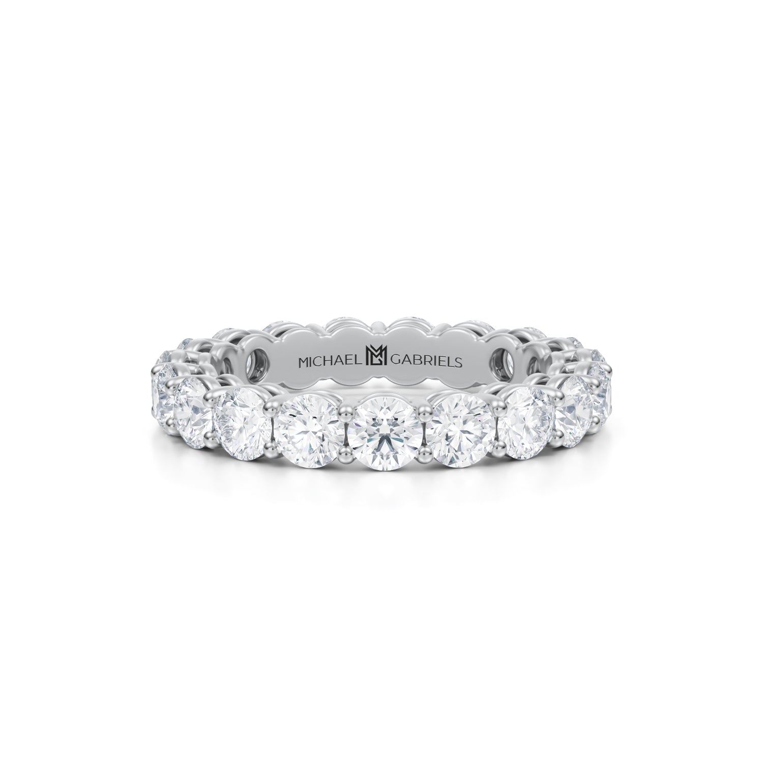 4 Carat Round Lab Grown Diamond Basket Eternity Band - Michael Gabriels