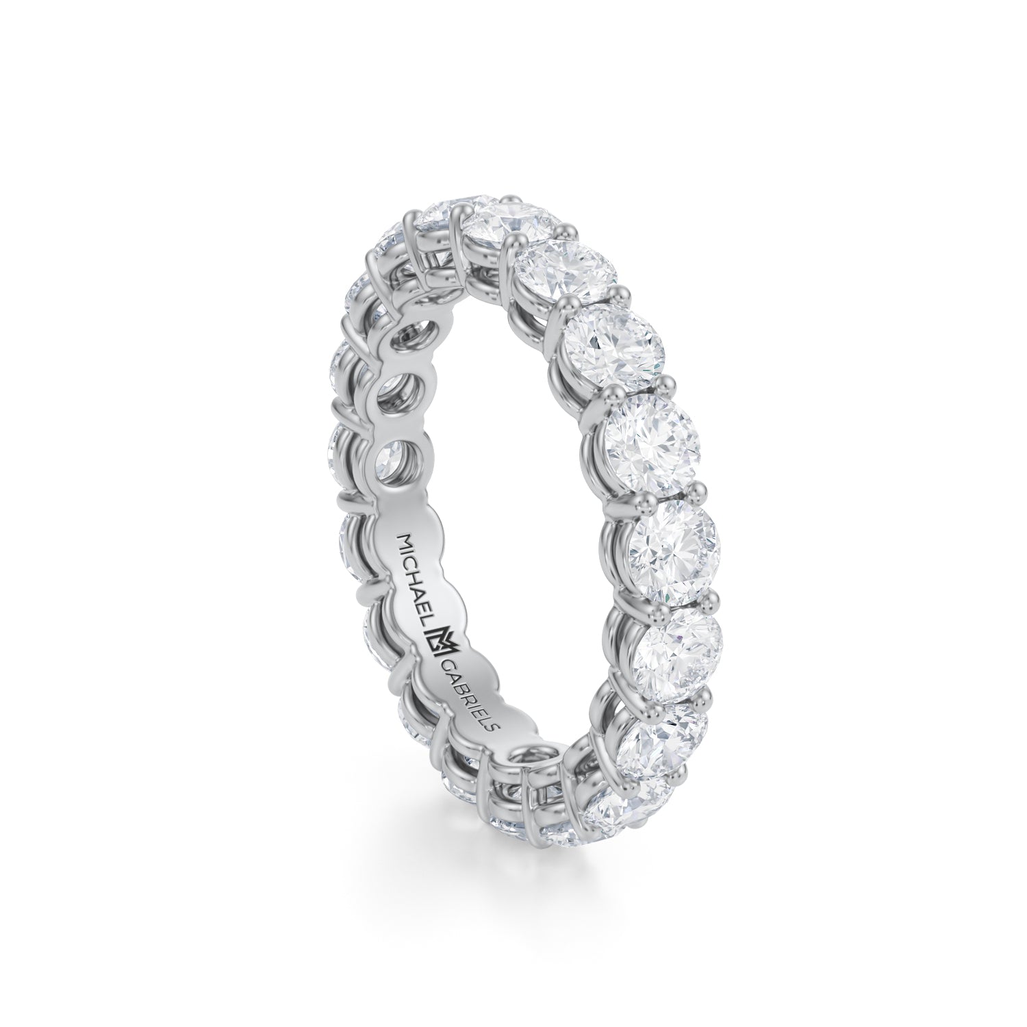 4 Carat Round Lab Grown Diamond Basket Eternity Band - Michael Gabriels