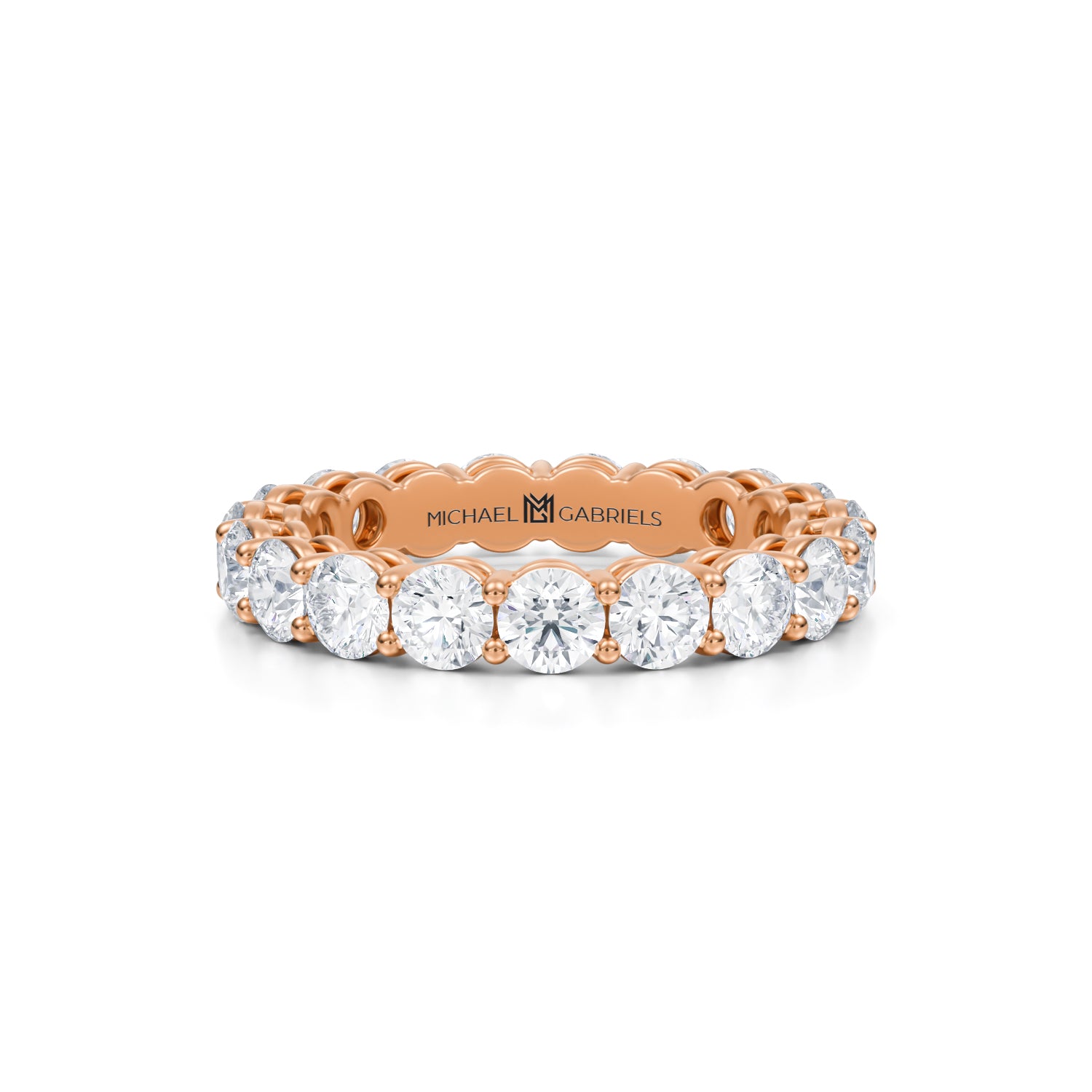4 Carat Round Lab Grown Diamond Basket Eternity Band - Michael Gabriels
