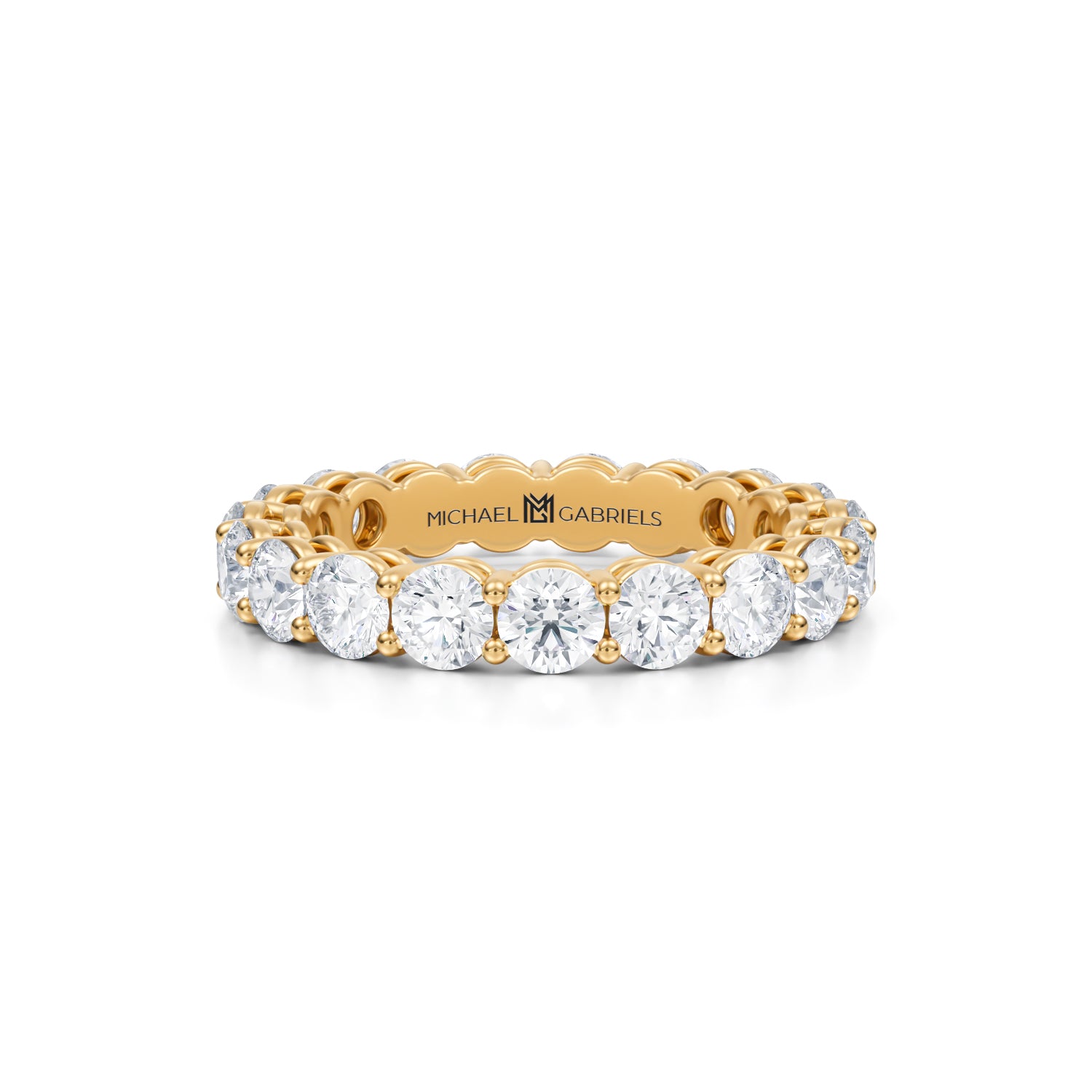 4 Carat Round Lab Grown Diamond Basket Eternity Band - Michael Gabriels