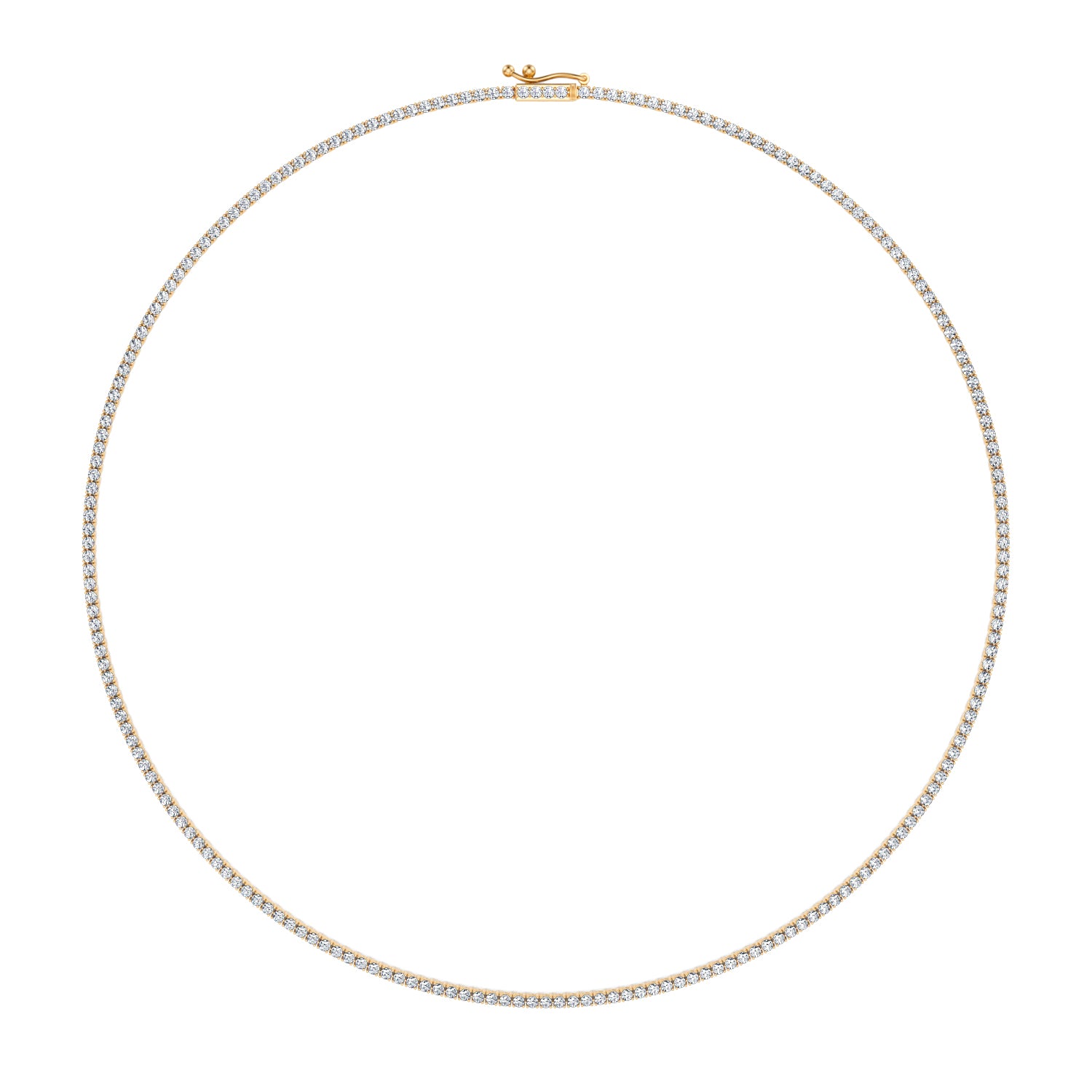 4 Carat Round Lab Grown Diamond Tennis Necklace - Michael Gabriels