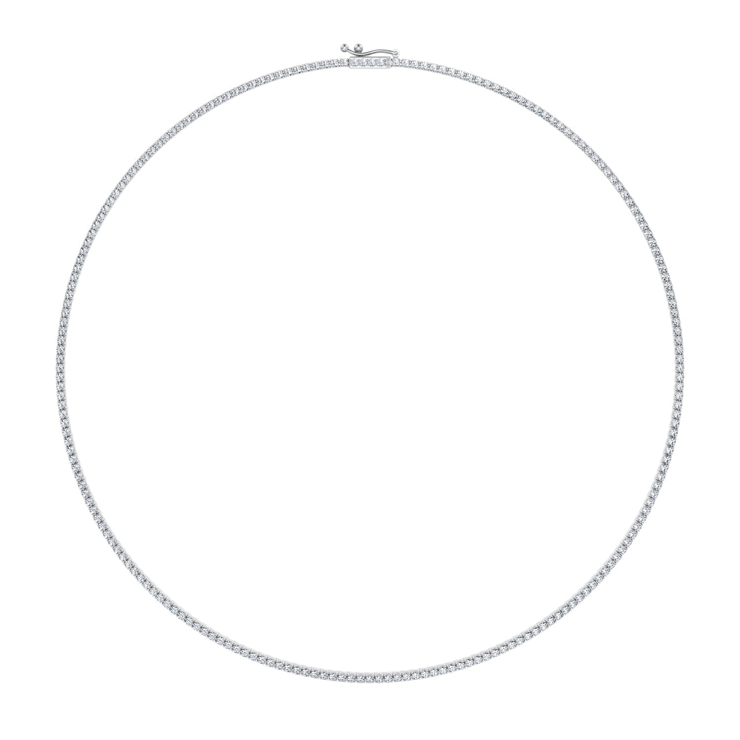 4 Carat Round Lab Grown Diamond Tennis Necklace - Michael Gabriels
