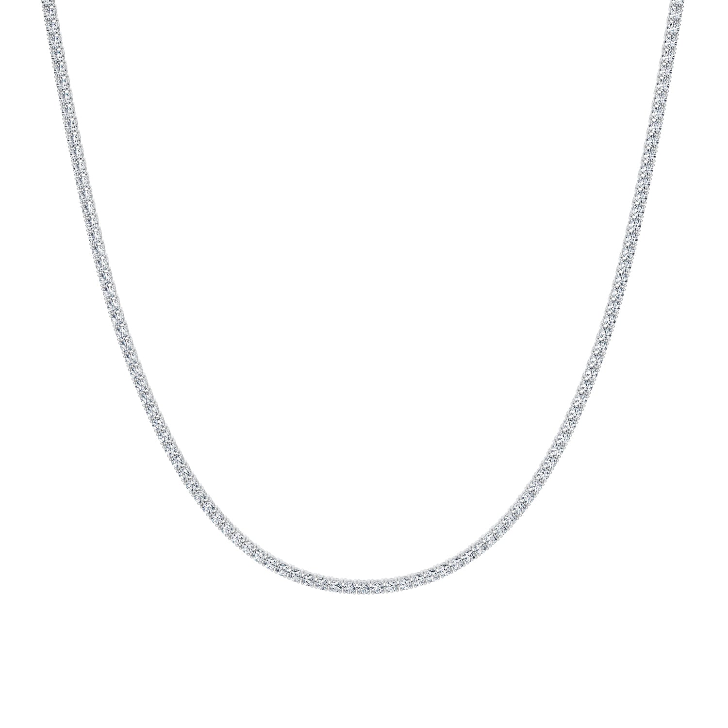 4 Carat Round Lab Grown Diamond Tennis Necklace - Michael Gabriels