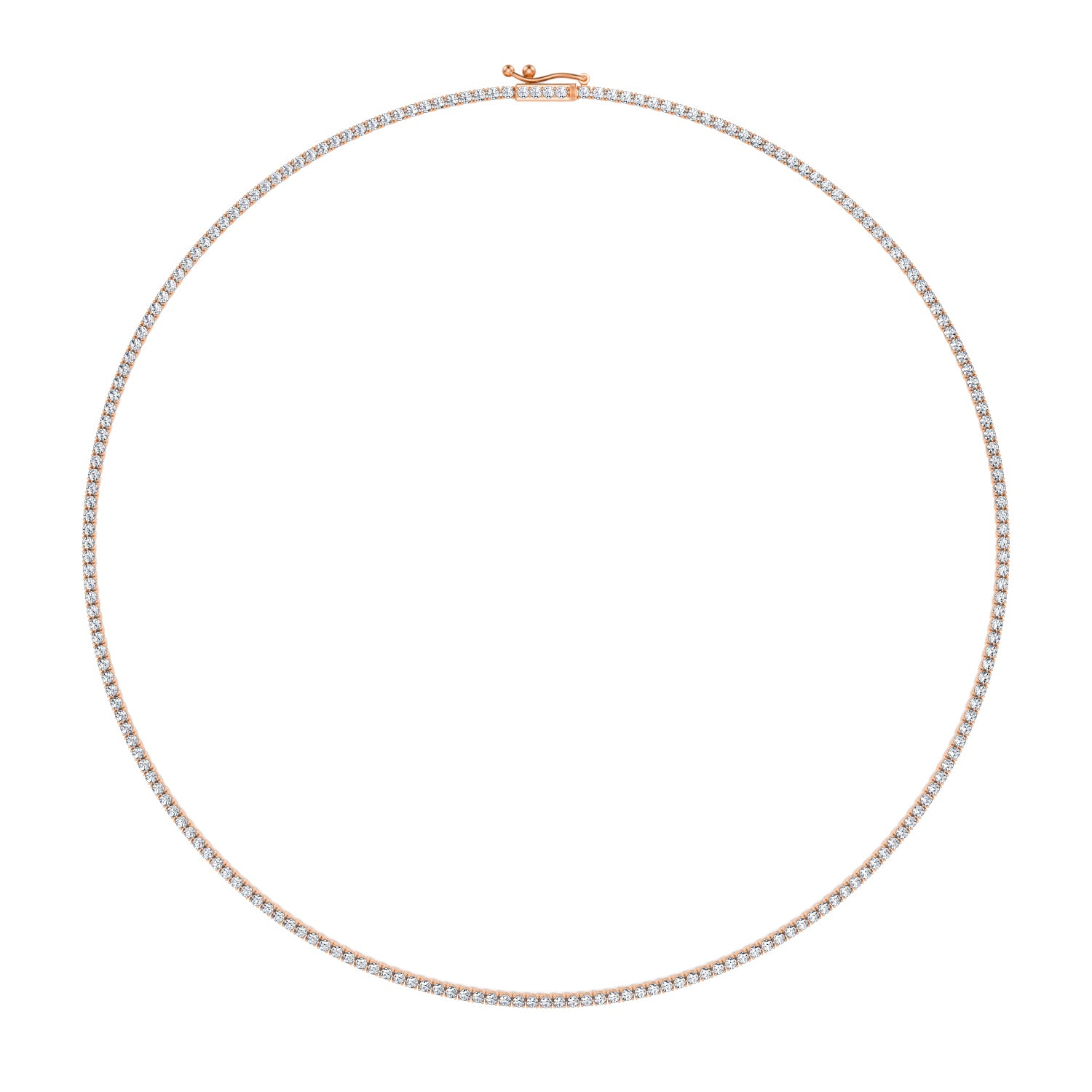 4 Carat Round Lab Grown Diamond Tennis Necklace - Michael Gabriels
