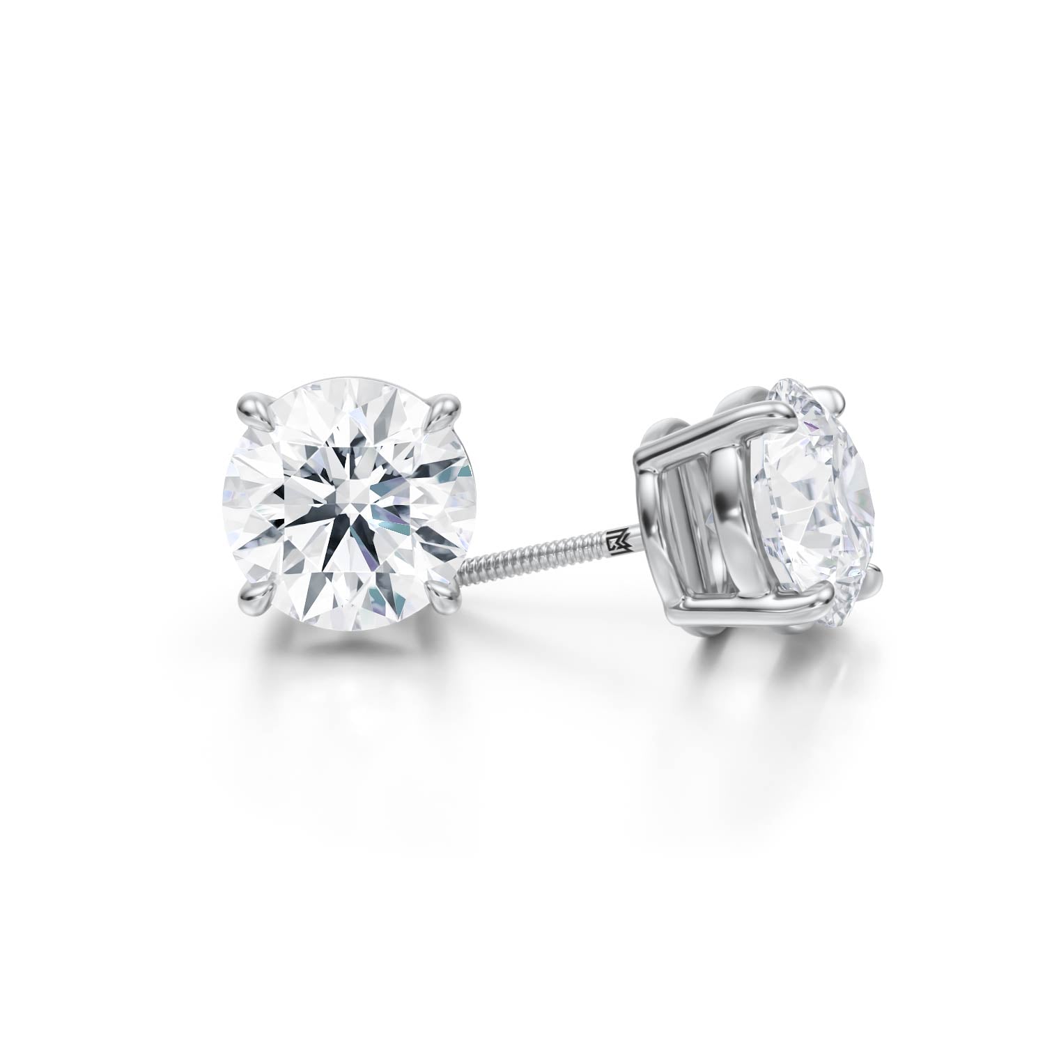 Carat Round Lab Grown Diamond Stud Earrings Michael Gabriels