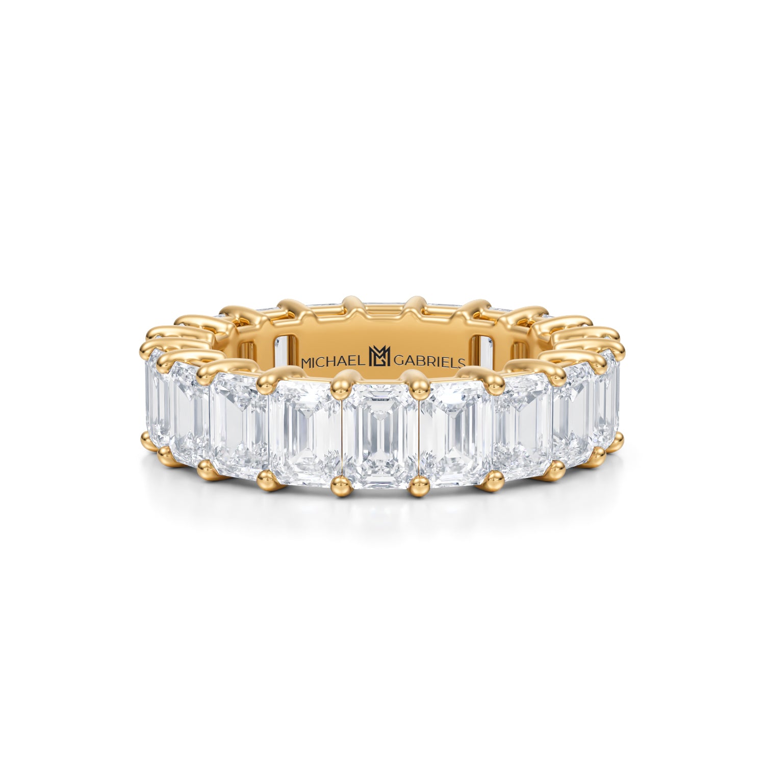 5 Carat Emerald Lab Grown Diamond Basket Eternity Band - Michael Gabriels