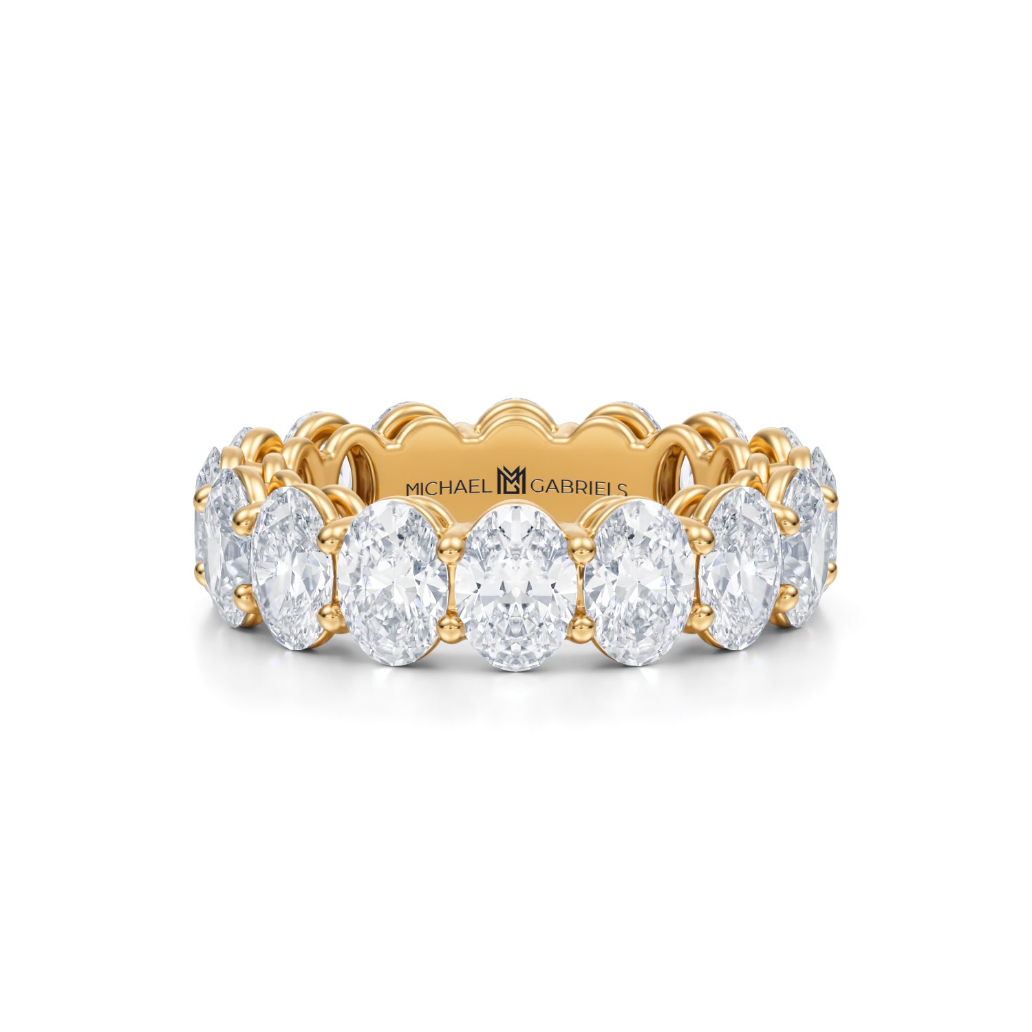 5 Carat Oval Lab Grown Diamond Basket Eternity Band - Michael Gabriels