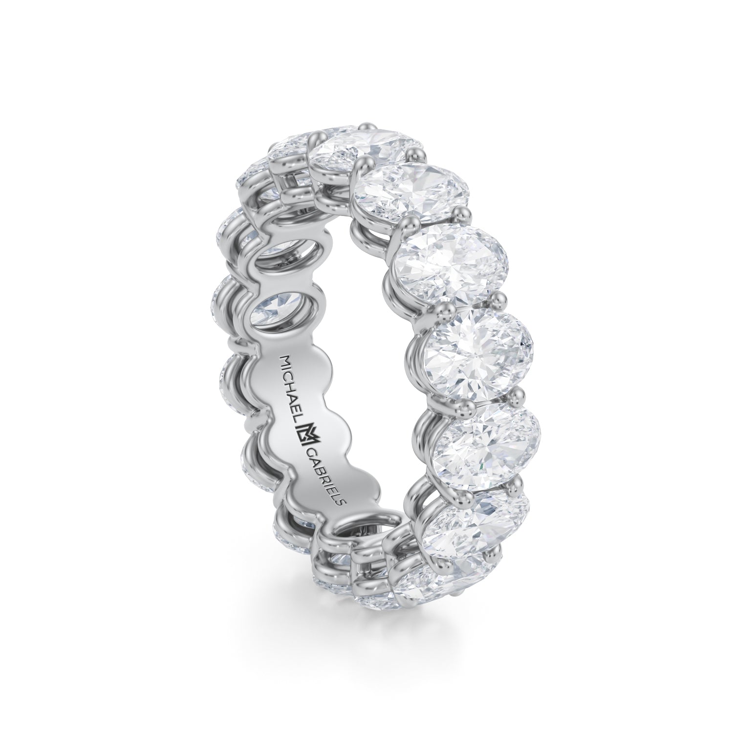 5 Carat Oval Lab Grown Diamond Basket Eternity Band - Michael Gabriels