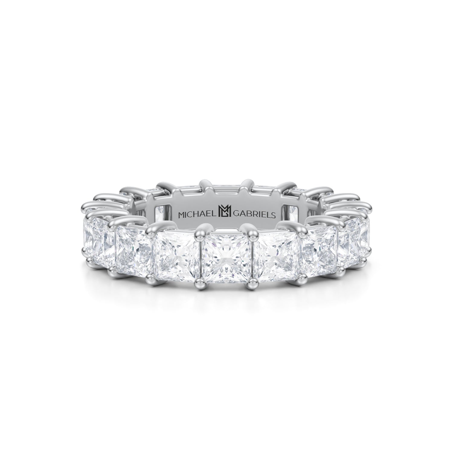 5 Carat Princess Cut Lab Grown Diamond Basket Eternity Band - Michael Gabriels