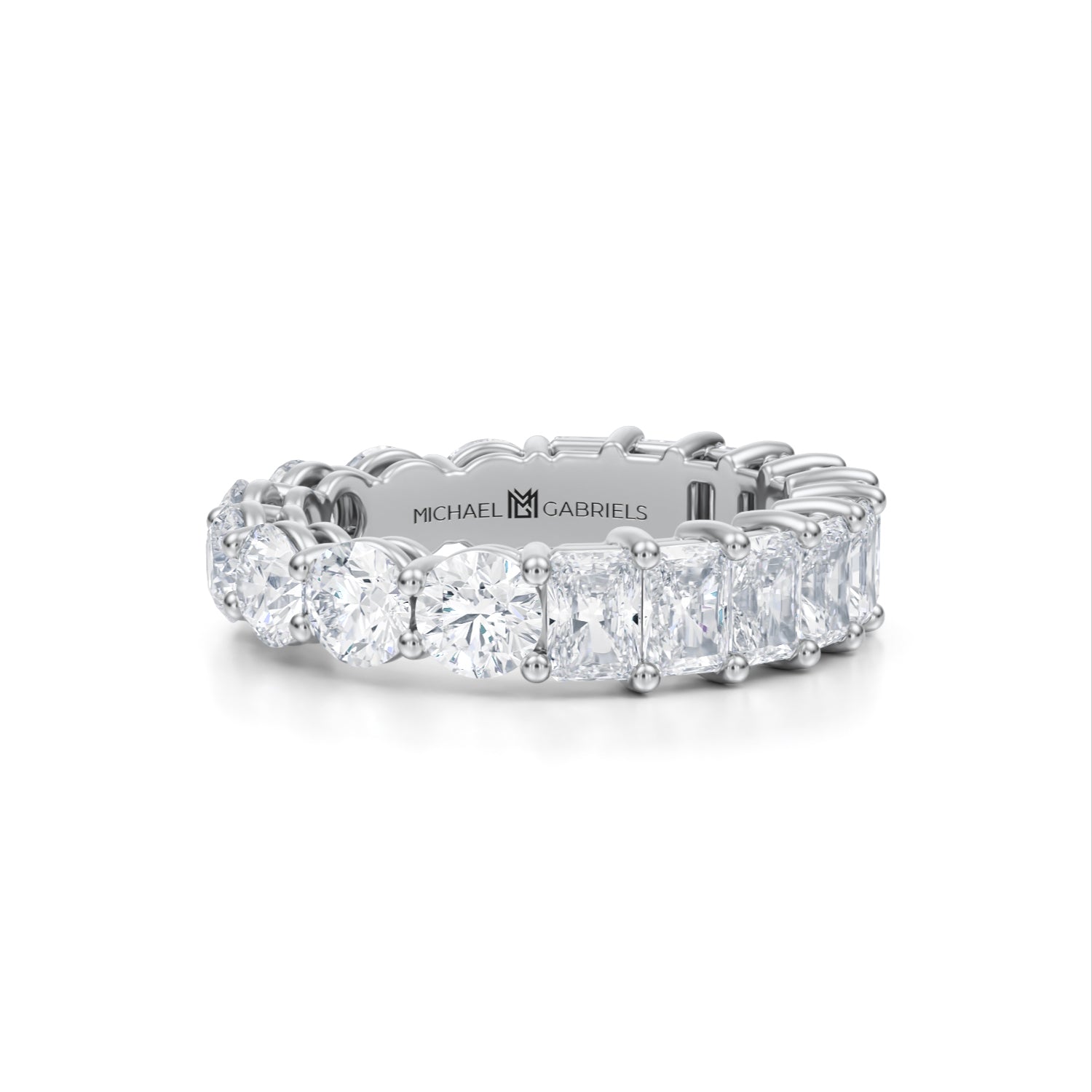5 Carat Radiant And Round Eternity Ring - Michael Gabriels