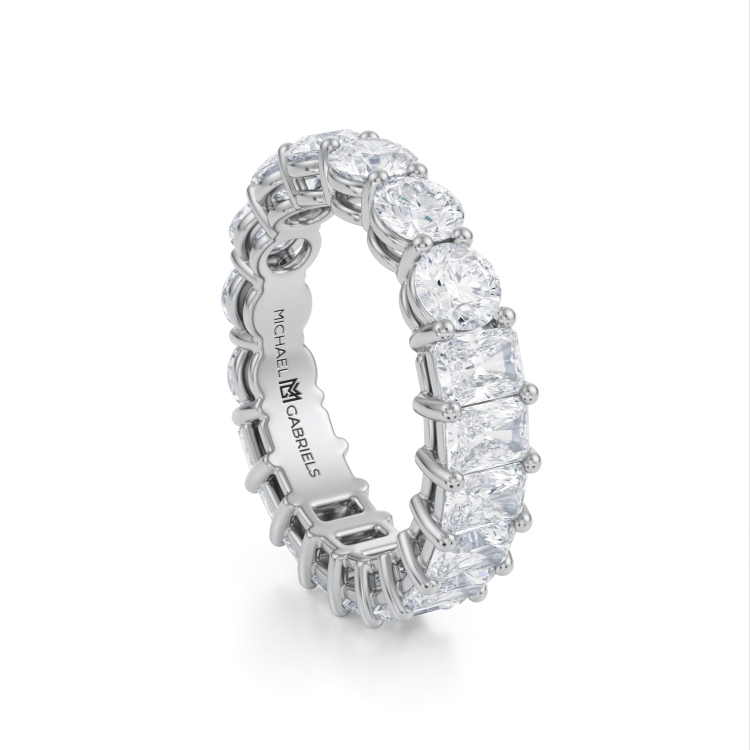 5 Carat Radiant And Round Eternity Ring - Michael Gabriels