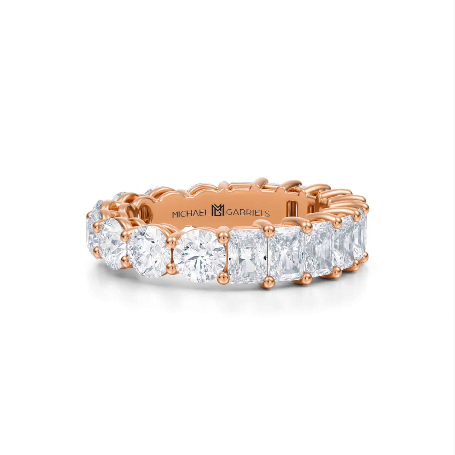 5 Carat Radiant And Round Eternity Ring - Michael Gabriels