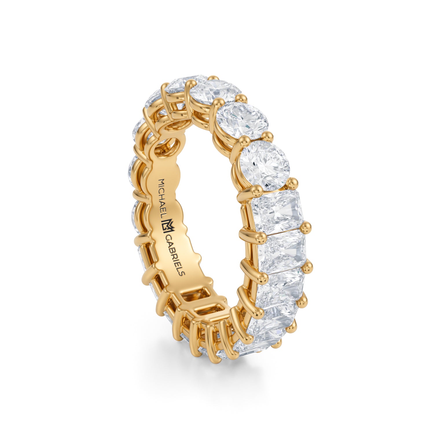 5 Carat Radiant And Round Eternity Ring - Michael Gabriels
