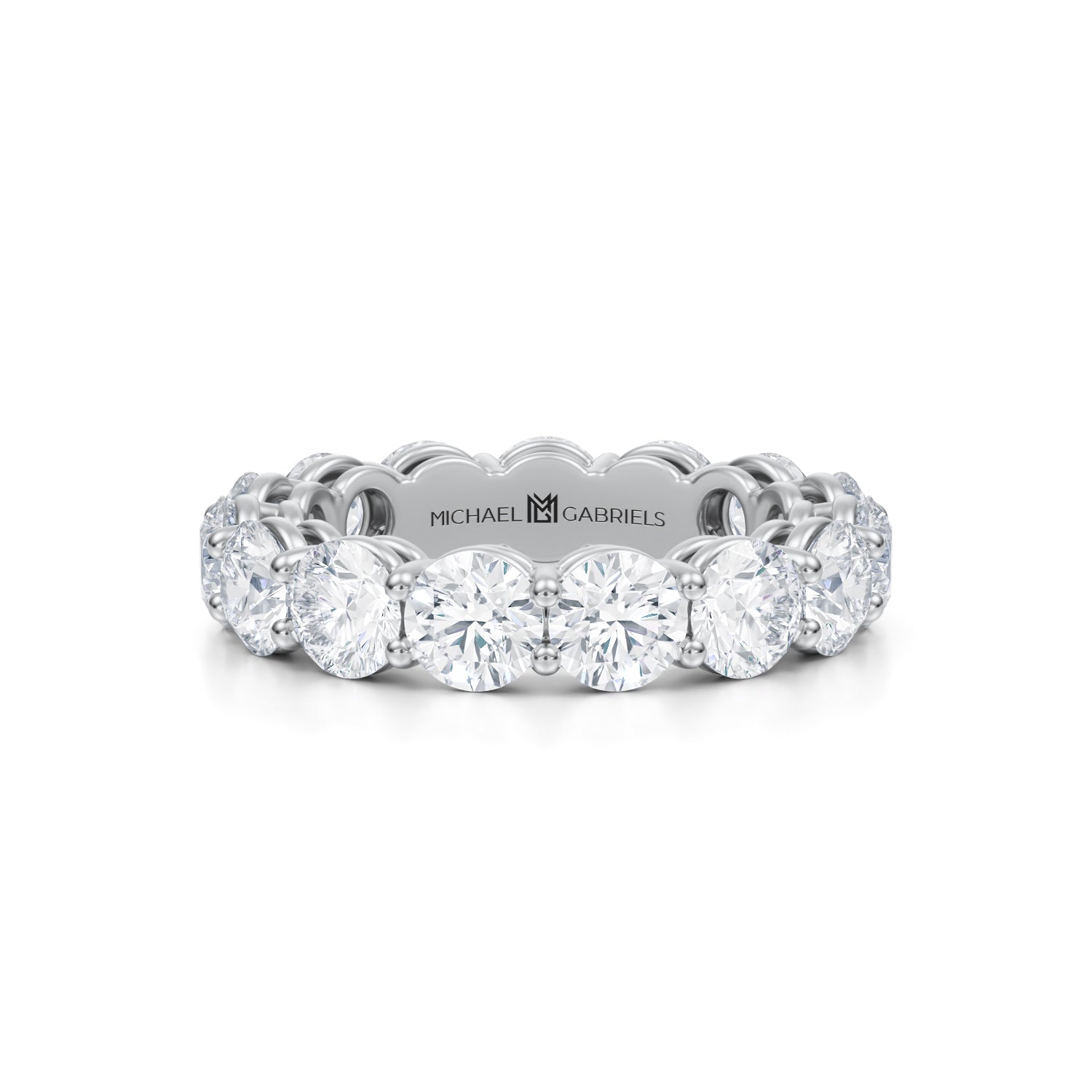 5 Carat Round Lab Grown Diamond Basket Eternity Band - Michael Gabriels