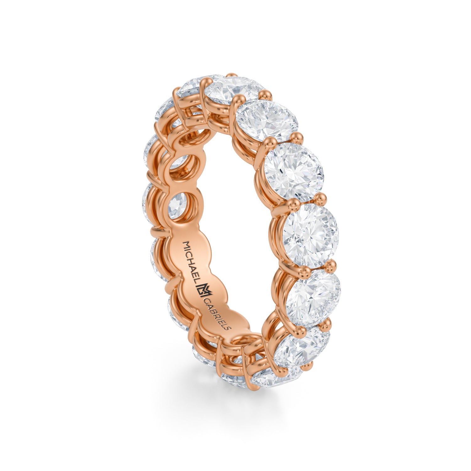 5 Carat Round Lab Grown Diamond Basket Eternity Band - Michael Gabriels