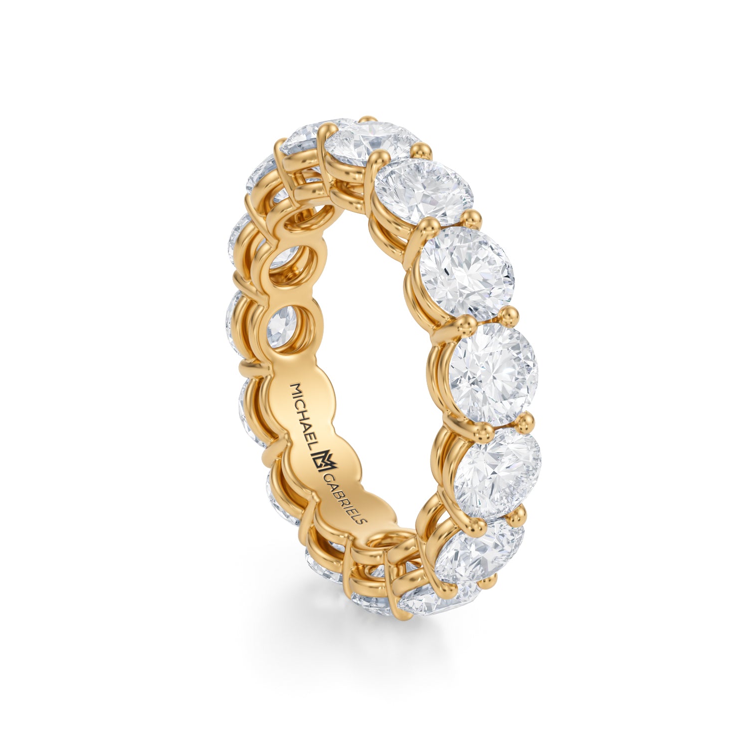 5 Carat Round Lab Grown Diamond Basket Eternity Band - Michael Gabriels