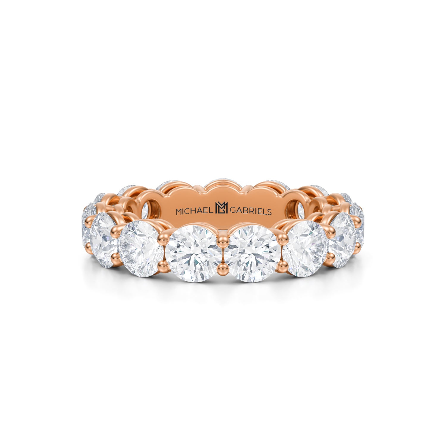 5 Carat Round Lab Grown Diamond Basket Eternity Band - Michael Gabriels