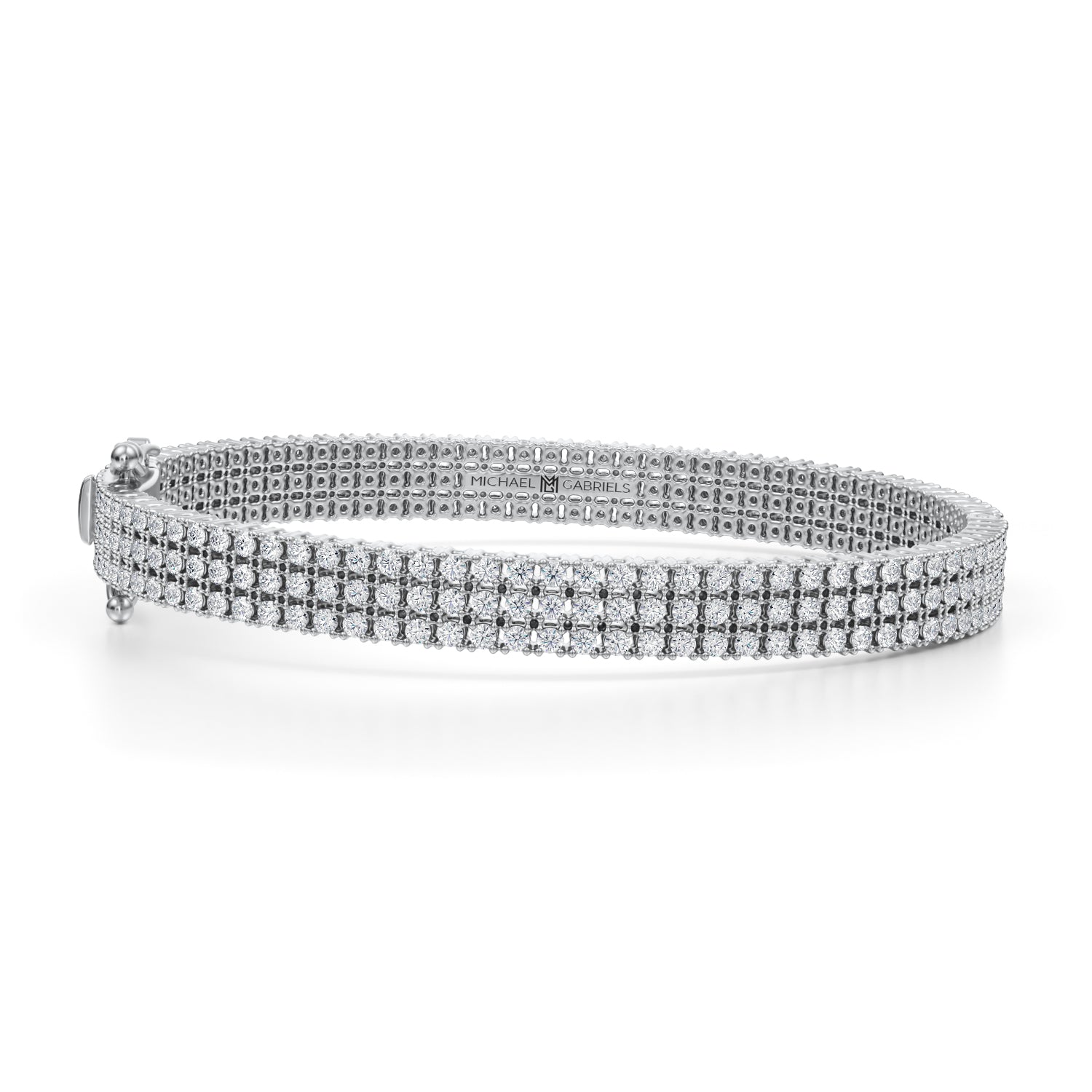 5 Carat Round Triple Row Diamond Bracelet - Michael Gabriels
