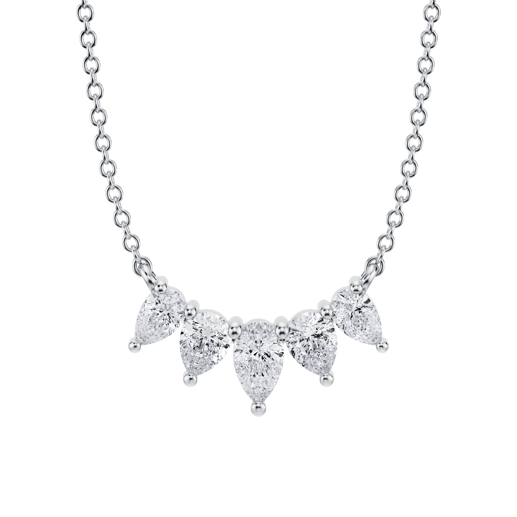 5 Graduated Pear Lab Grown Diamond Necklace - Michael Gabriels