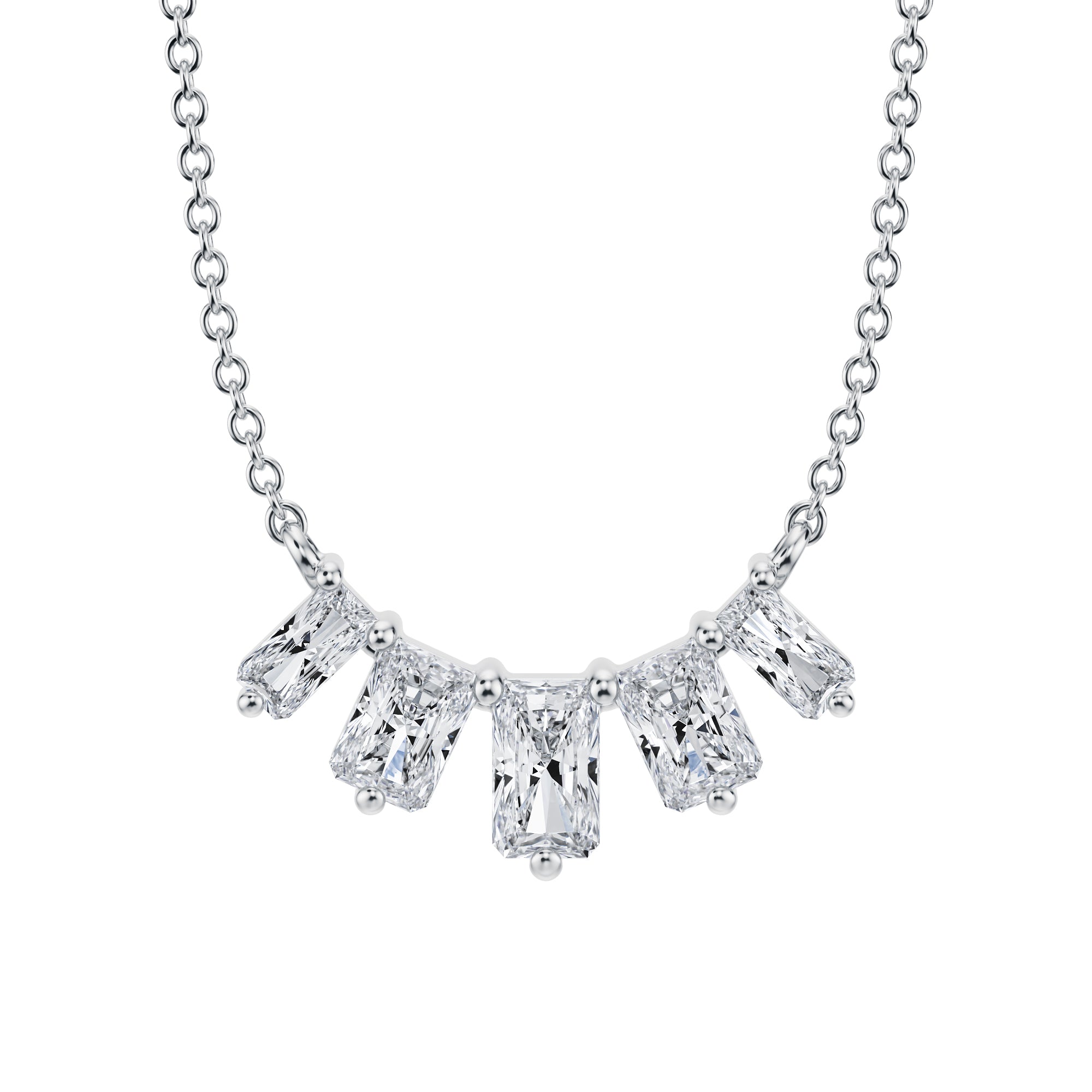 5 Graduated Radiant Lab Grown Diamond Necklace - Michael Gabriels