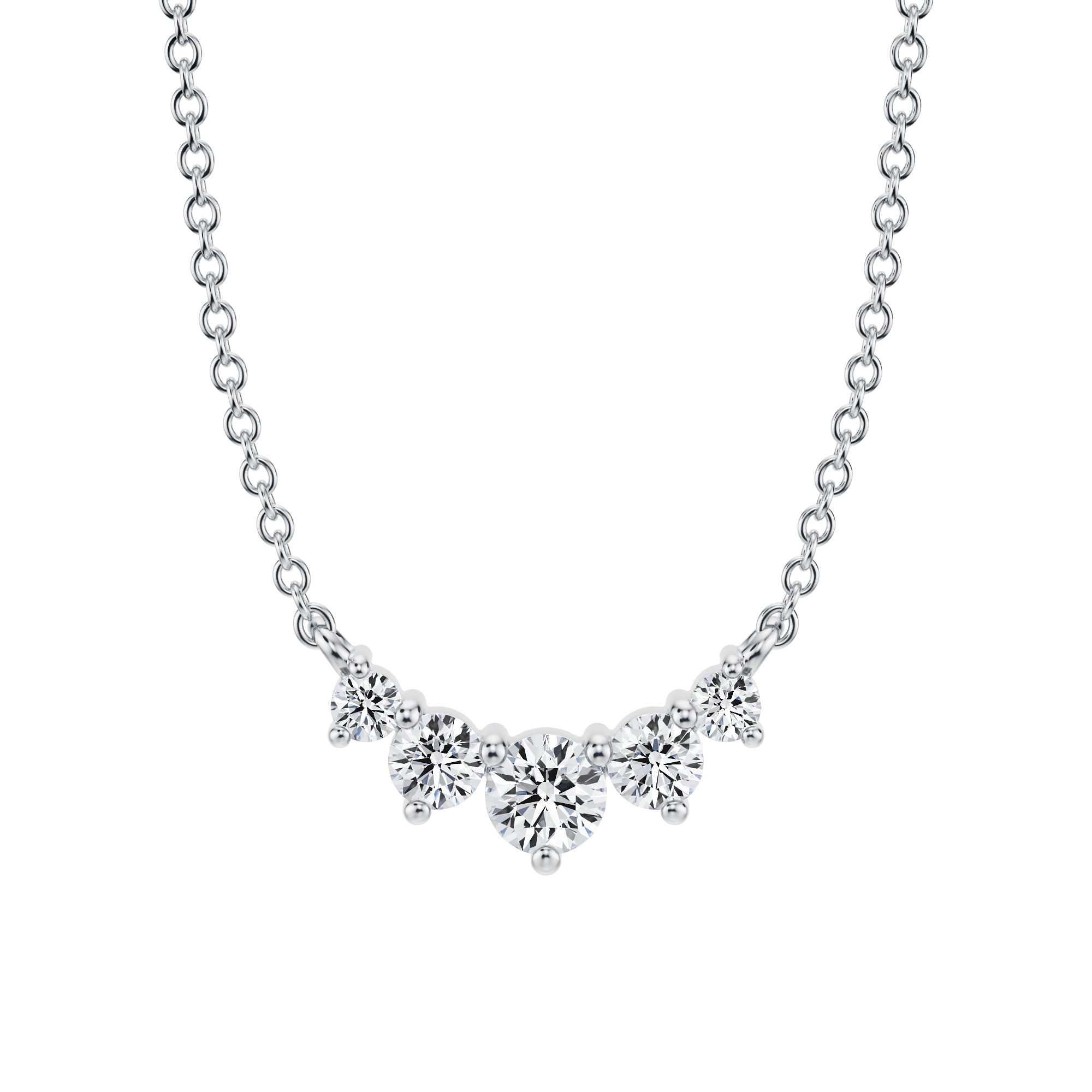 5 Graduated Round Lab Grown Diamond Necklace - Michael Gabriels