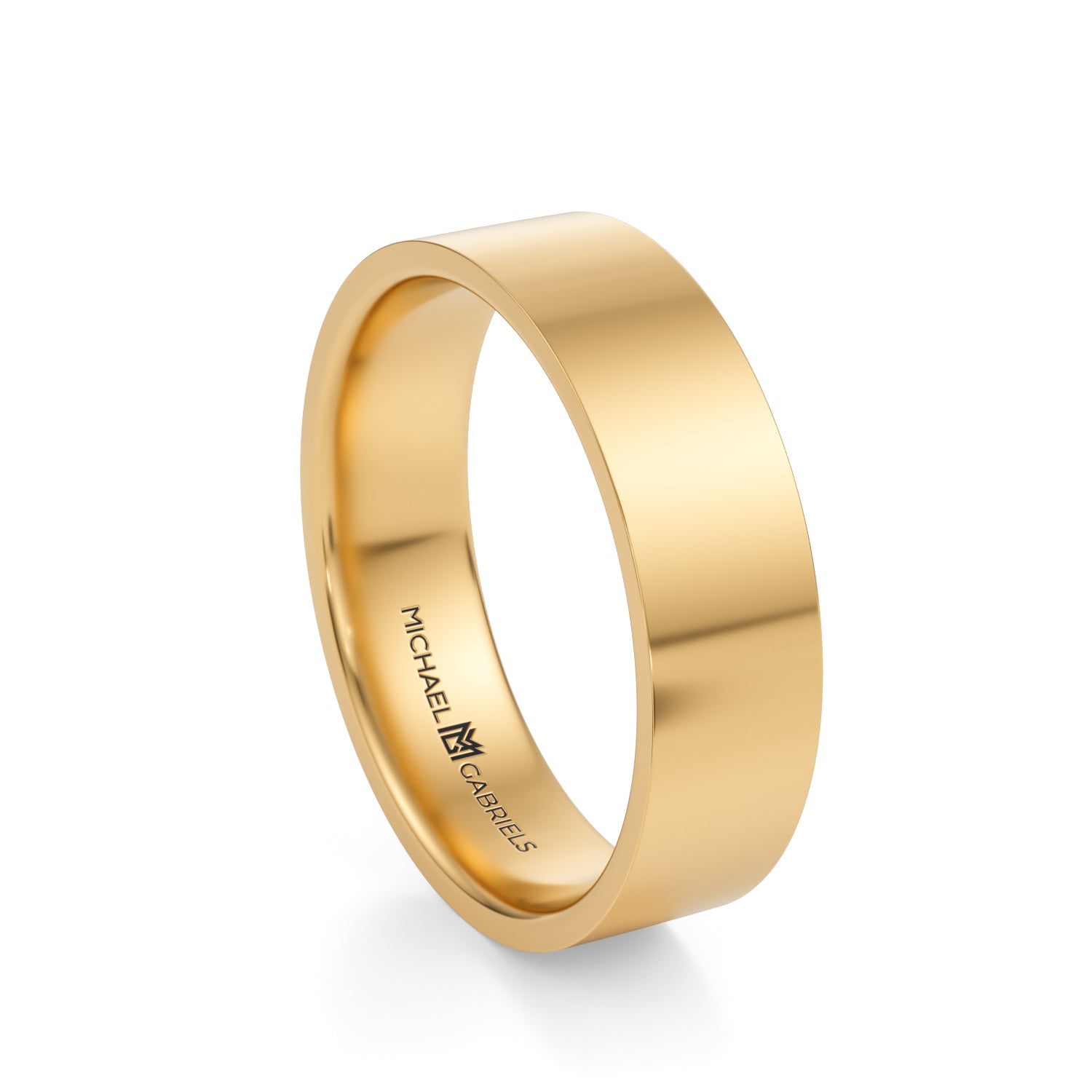 5mm Mens Flat Wedding Band - High Polish - Michael Gabriels