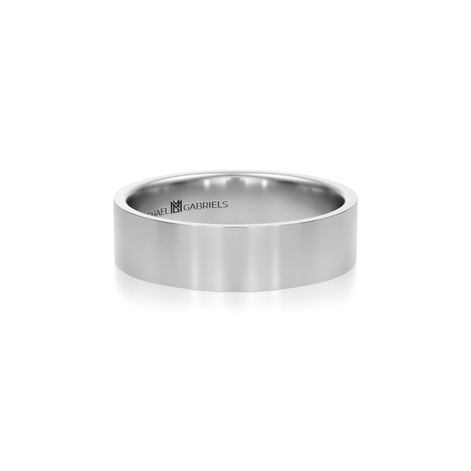 5mm Mens Flat Wedding Band - High Polish - Michael Gabriels