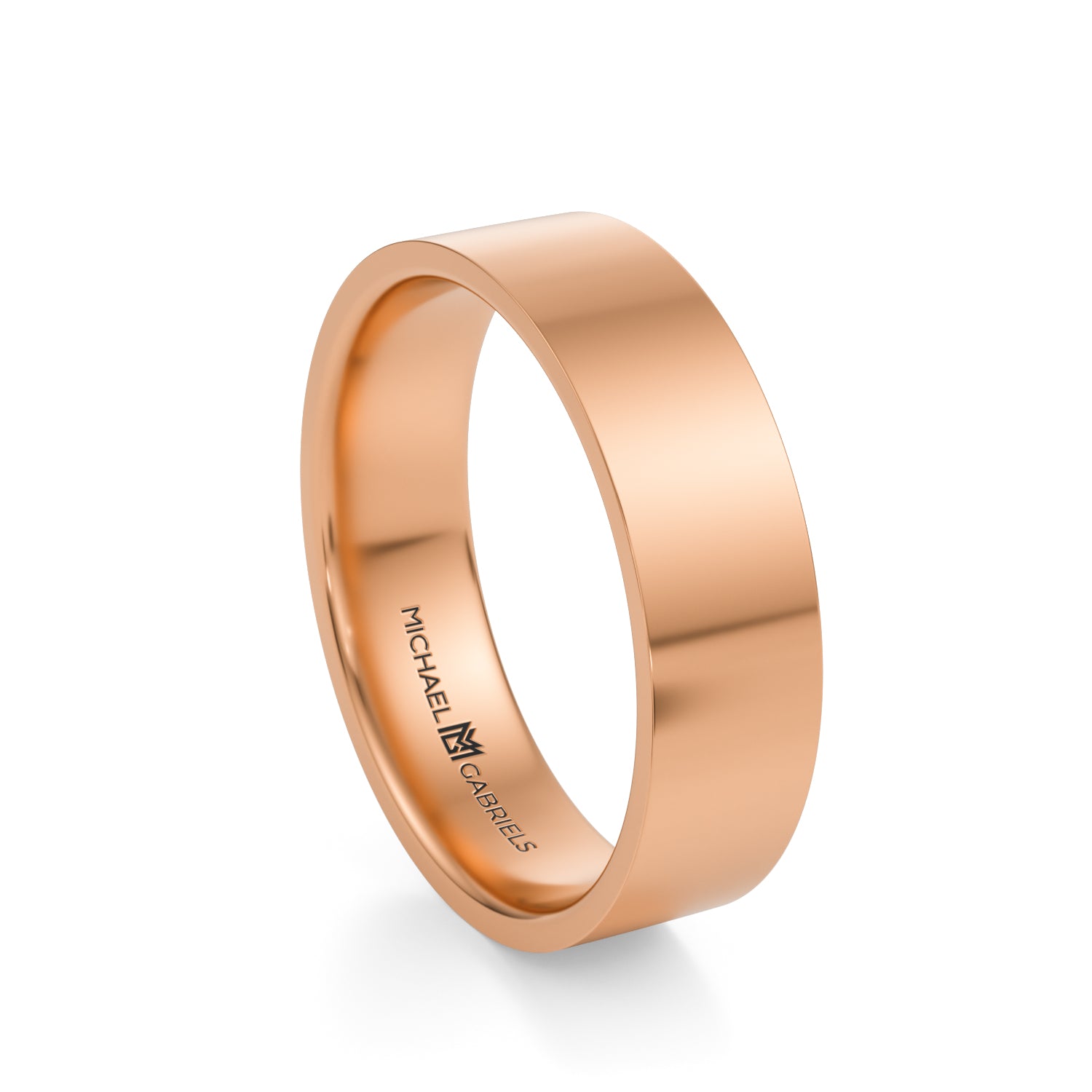 5mm Mens Flat Wedding Band - High Polish - Michael Gabriels