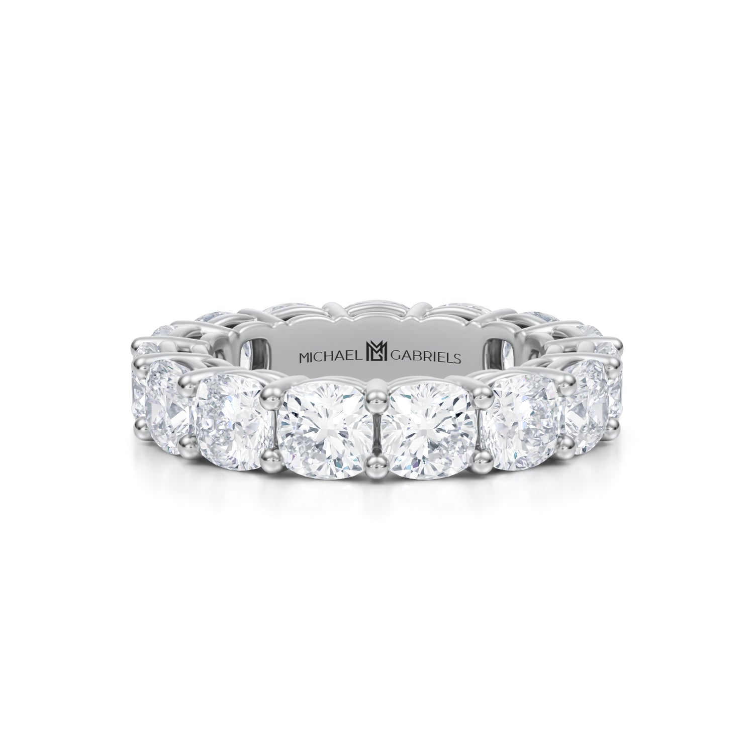6 Carat Cushion Lab Grown Diamond Basket Eternity Band - Michael Gabriels