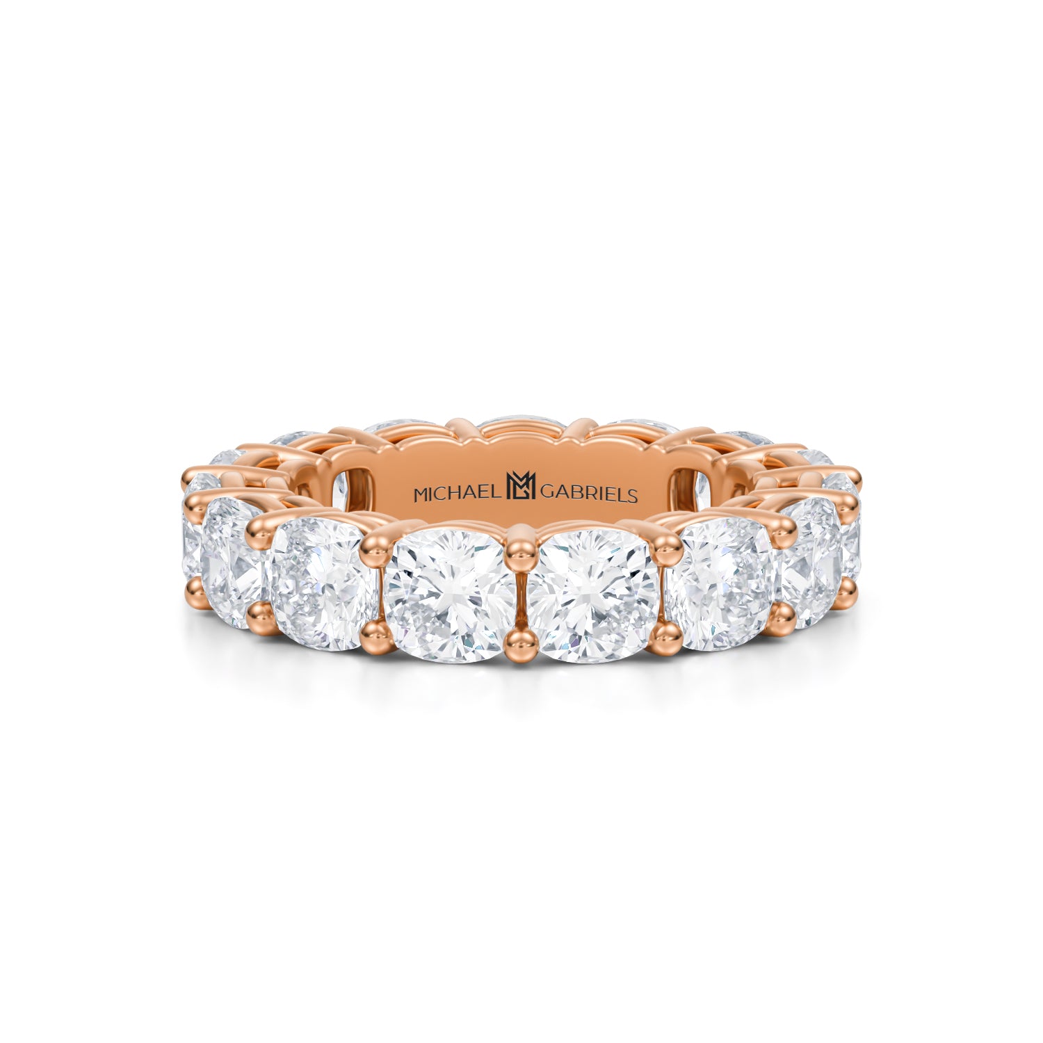 6 Carat Cushion Lab Grown Diamond Basket Eternity Band - Michael Gabriels