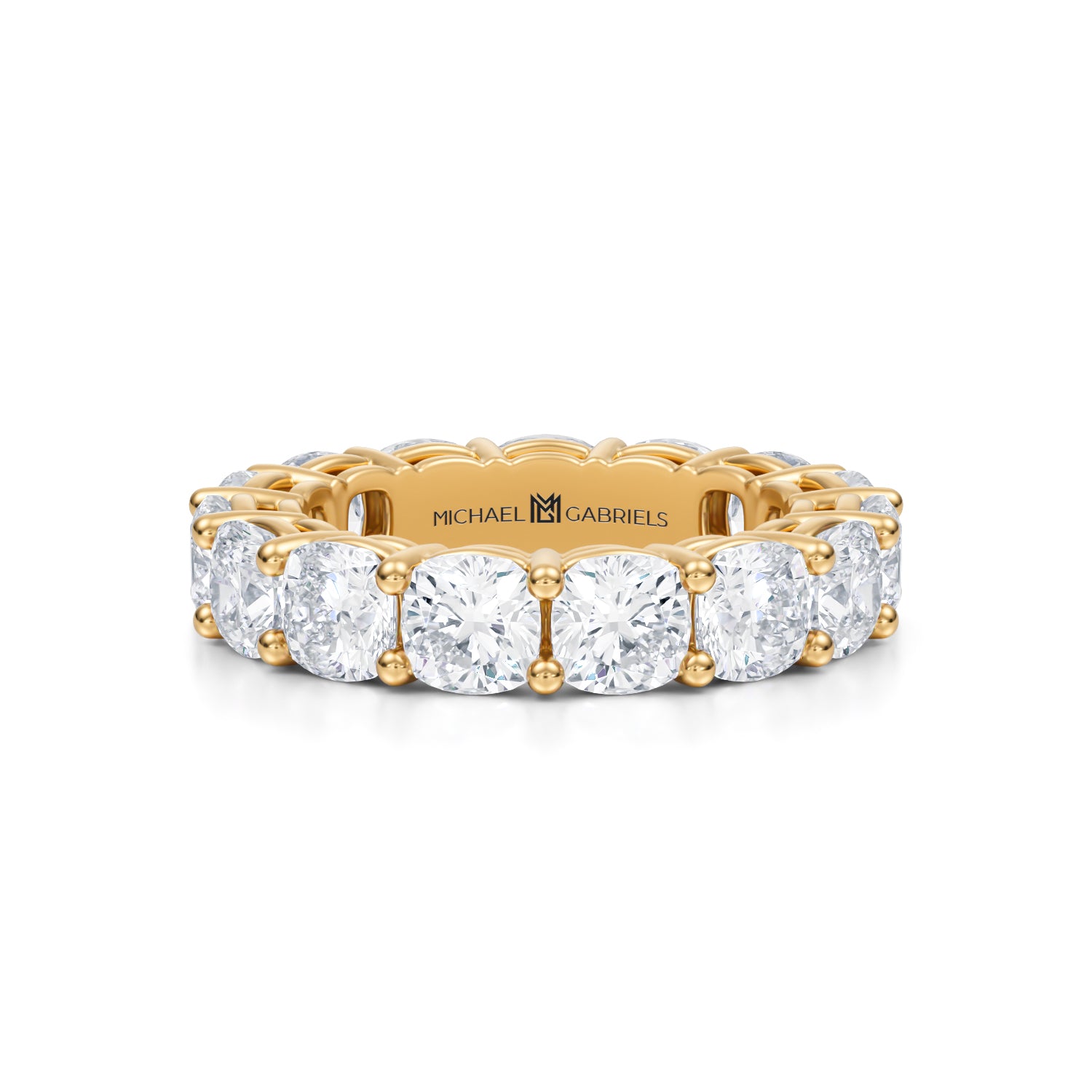 6 Carat Cushion Lab Grown Diamond Basket Eternity Band - Michael Gabriels