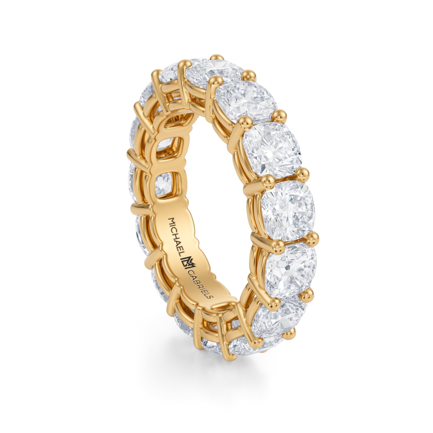6 Carat Cushion Lab Grown Diamond Basket Eternity Band - Michael Gabriels