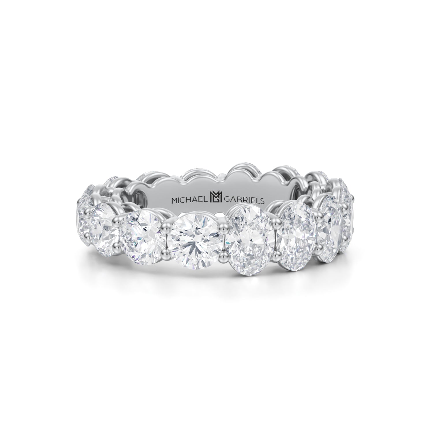 6 Carat Oval And Round Eternity Ring - Michael Gabriels