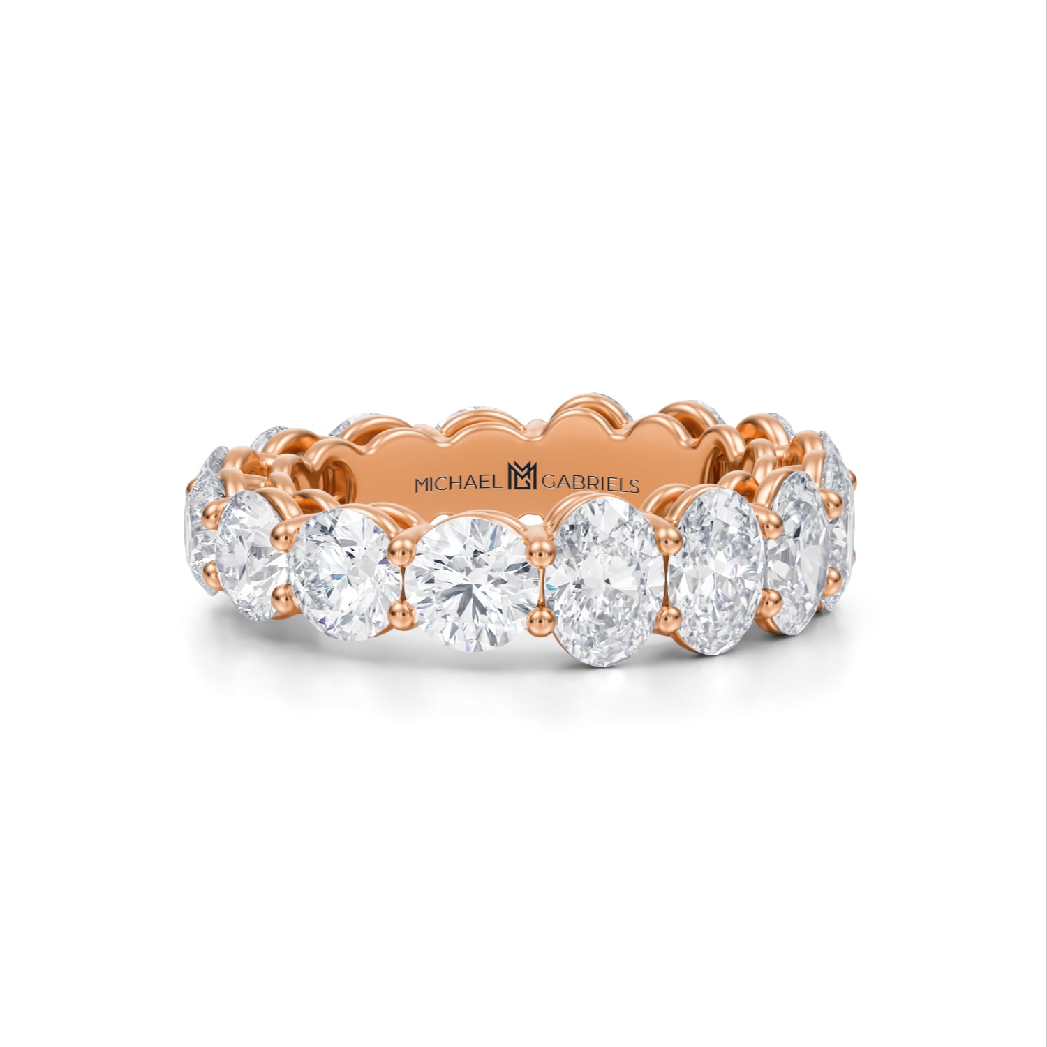 6 Carat Oval And Round Eternity Ring - Michael Gabriels