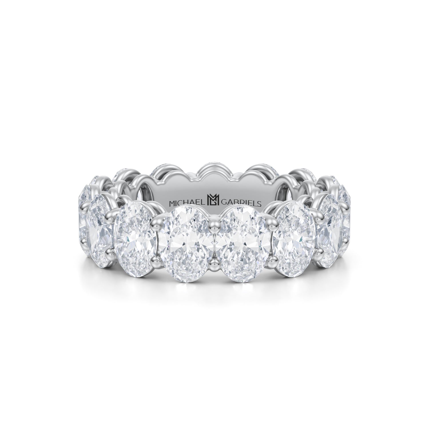 6 Carat Oval Lab Grown Diamond Basket Eternity Band - Michael Gabriels