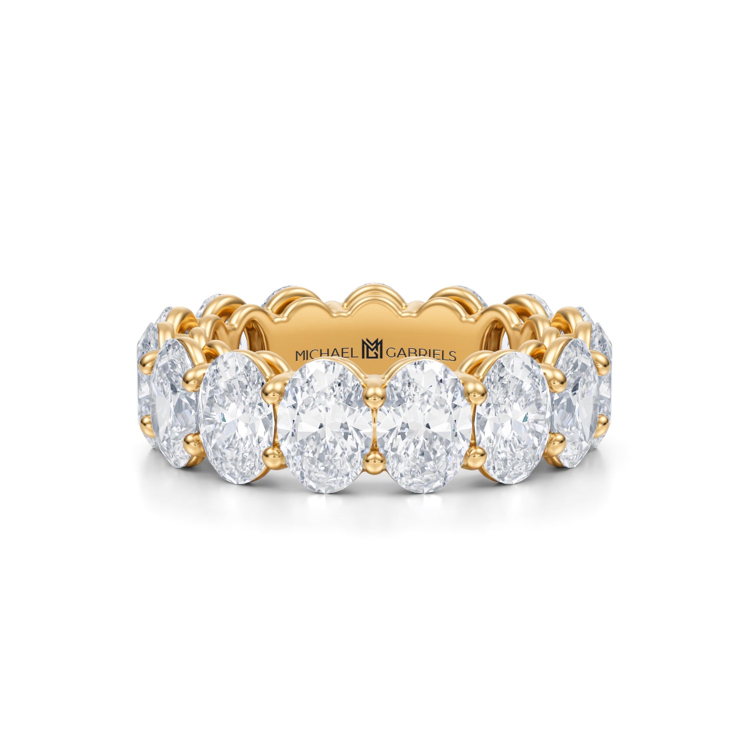 6 Carat Oval Lab Grown Diamond Basket Eternity Band - Michael Gabriels