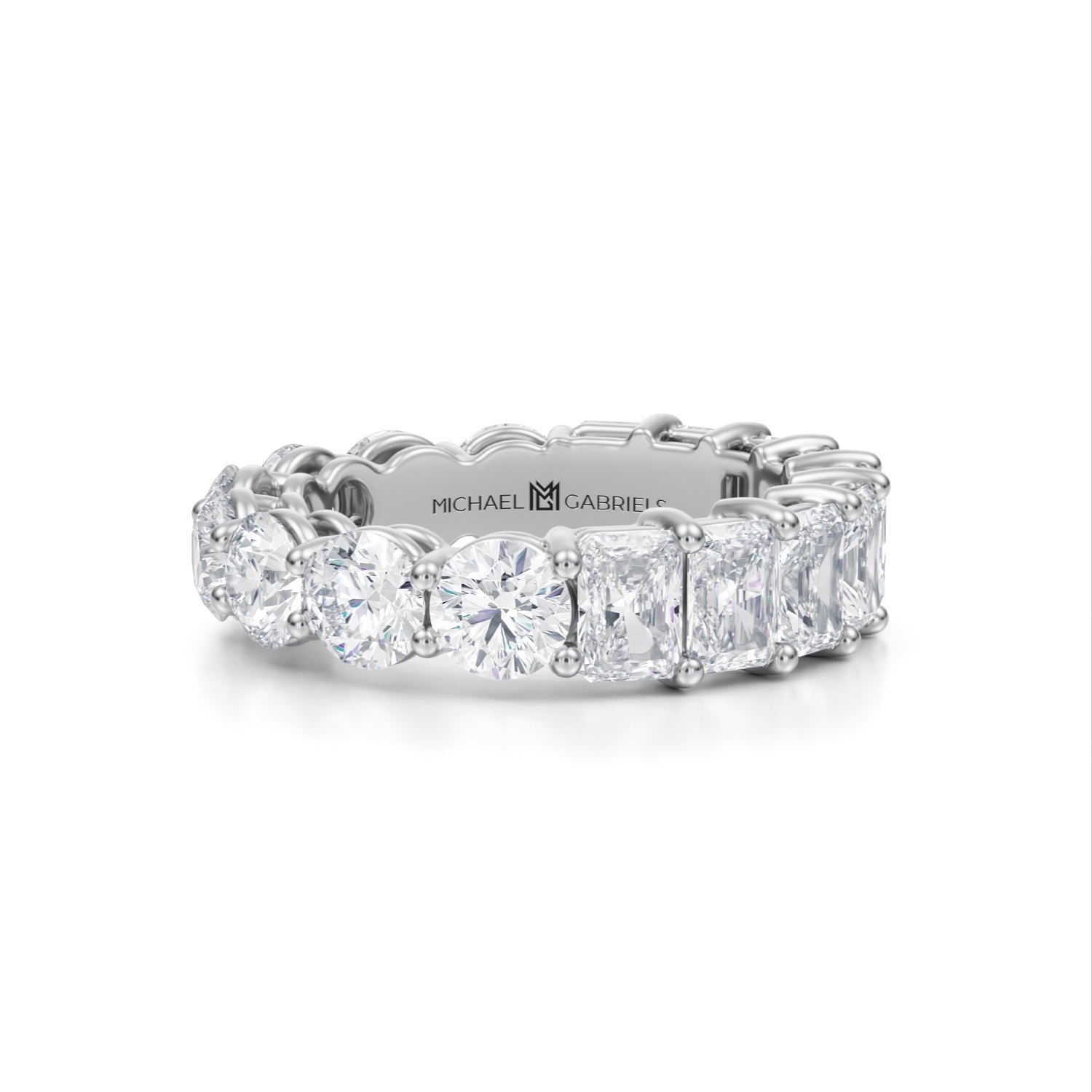 6 Carat Radiant And Round Eternity Ring - Michael Gabriels